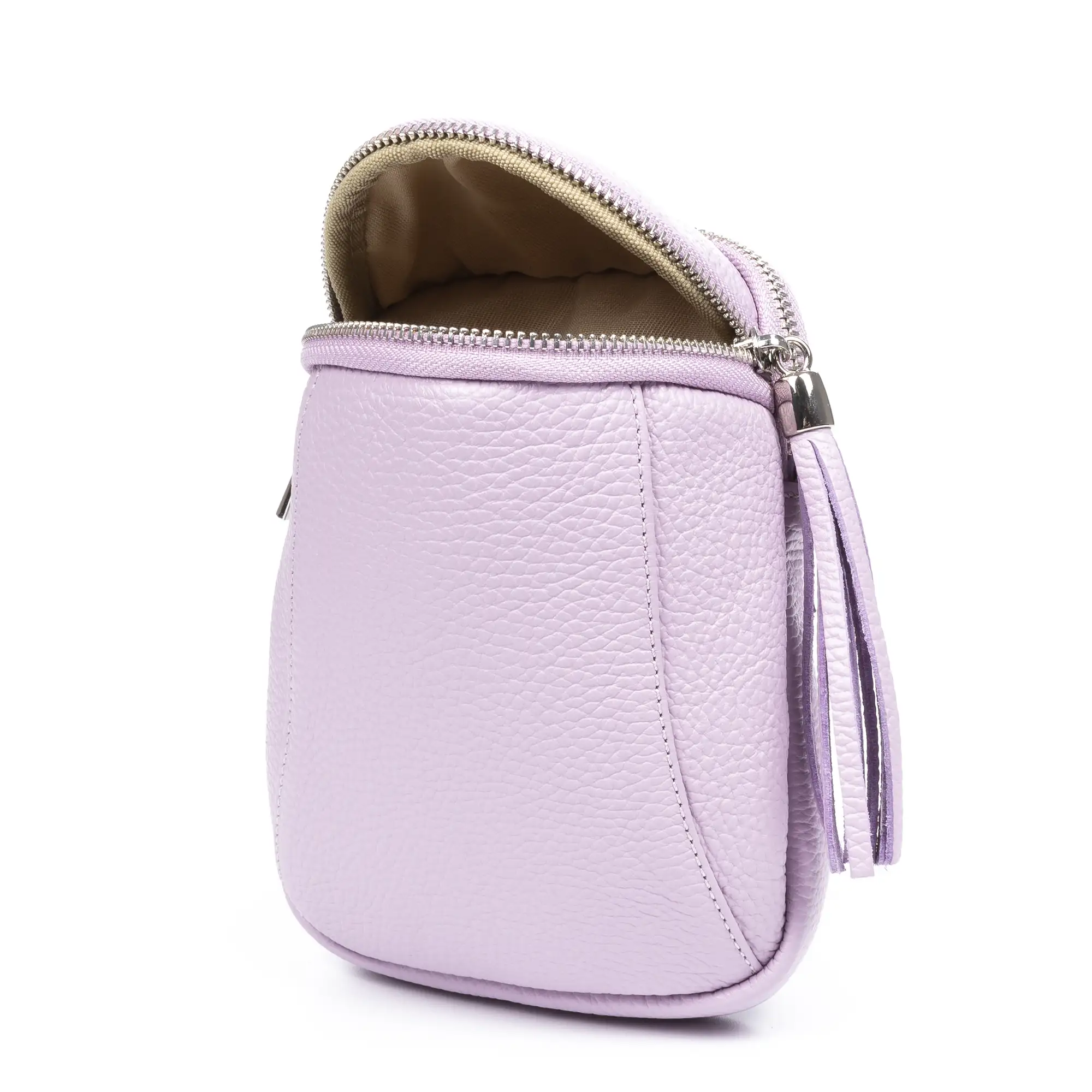 Agugliano bolso bandolera mujer. Piel auténtica acabado Dollaro.