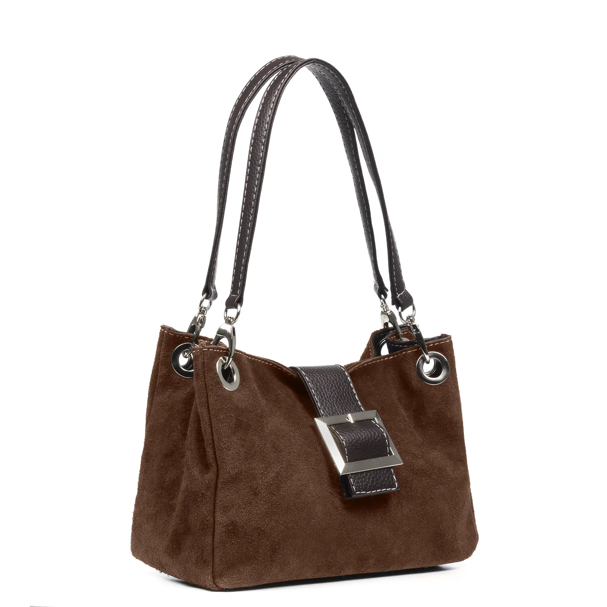 Aicurzio Bolso de hombro Mujer. Piel auténtica Gamuza Dollaro