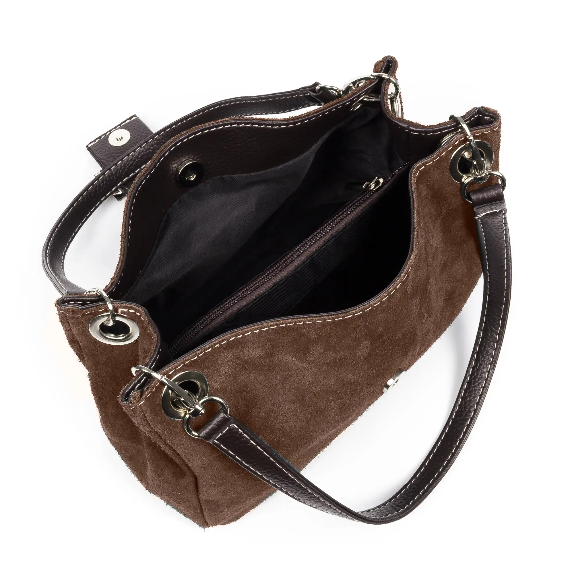 Aicurzio Bolso de hombro Mujer. Piel auténtica Gamuza Dollaro