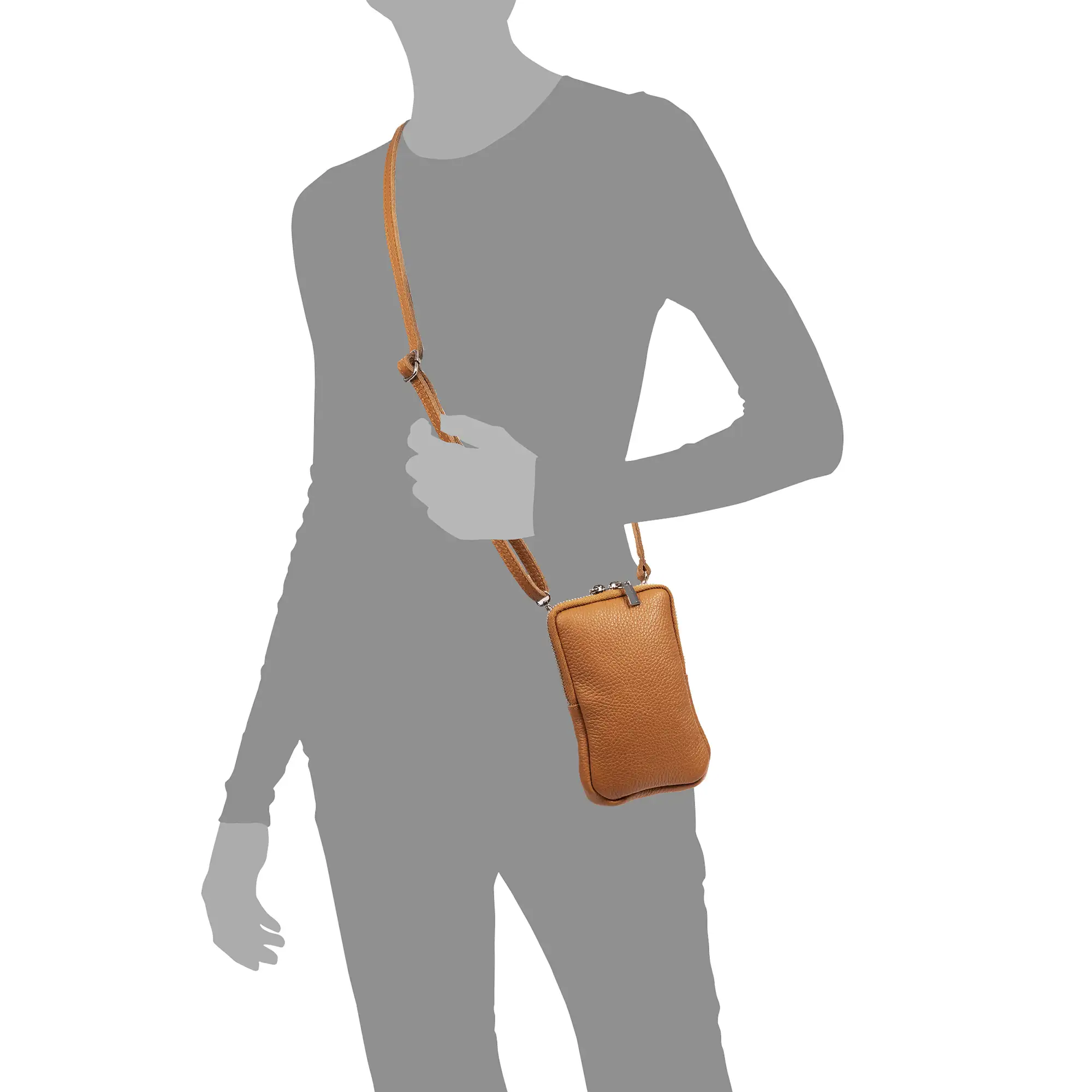 Albaredo bolso bandolera de mujer, de piel auténtica acabado Dollaro.