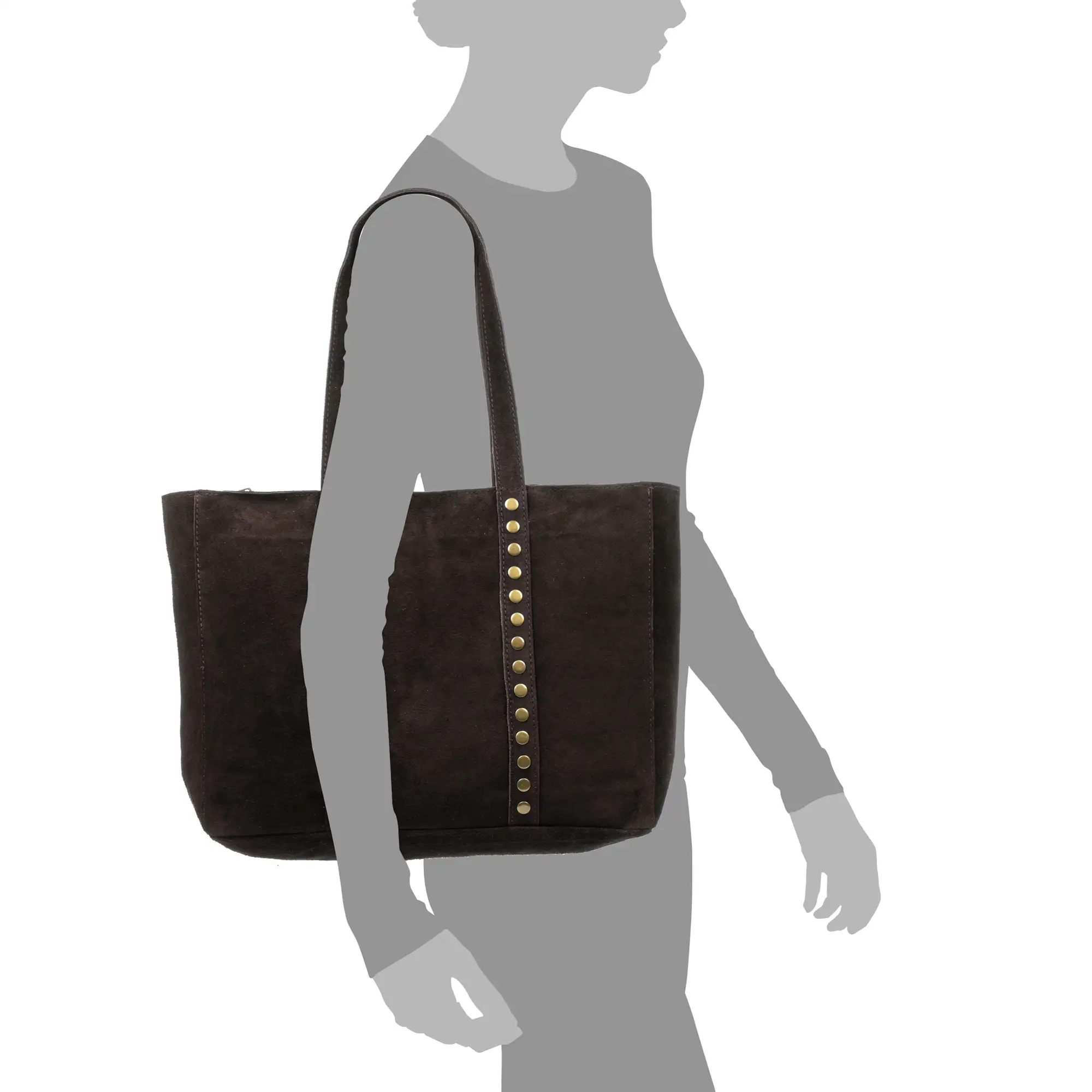 Alonte bolso de hombro mujer. Piel auténtica Gamuza.