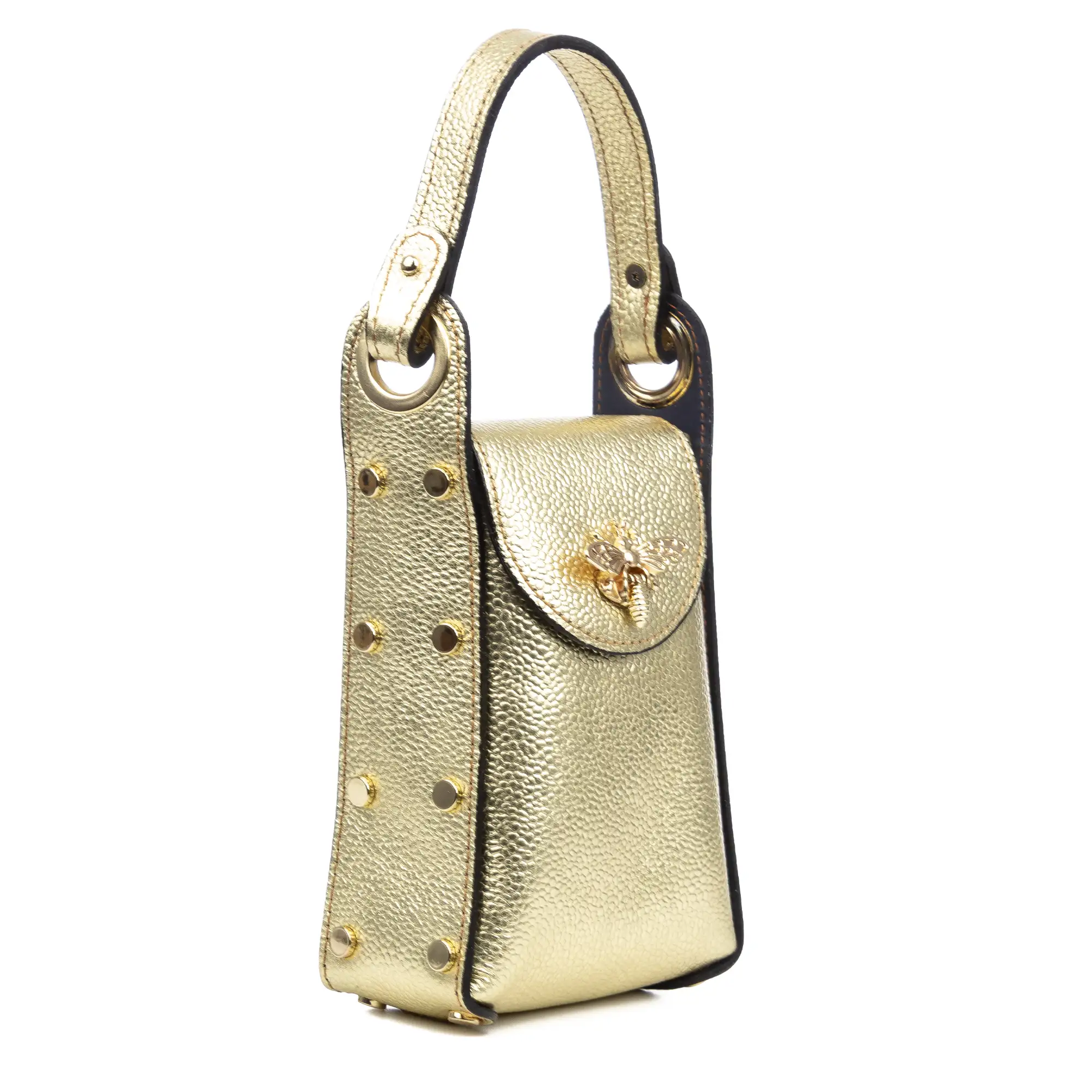 Alviano bolso de mano mujer. Piel auténtica Dollaro acabado lacado.