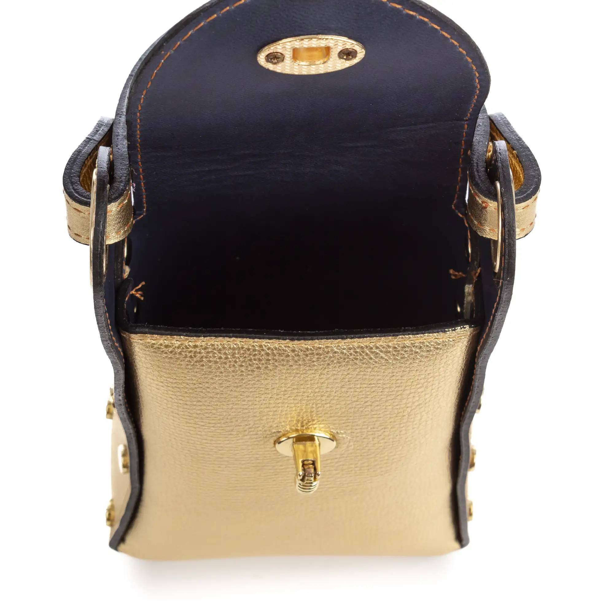 Alviano bolso de mano mujer. Piel auténtica Gamuza acabado lacado brillante.