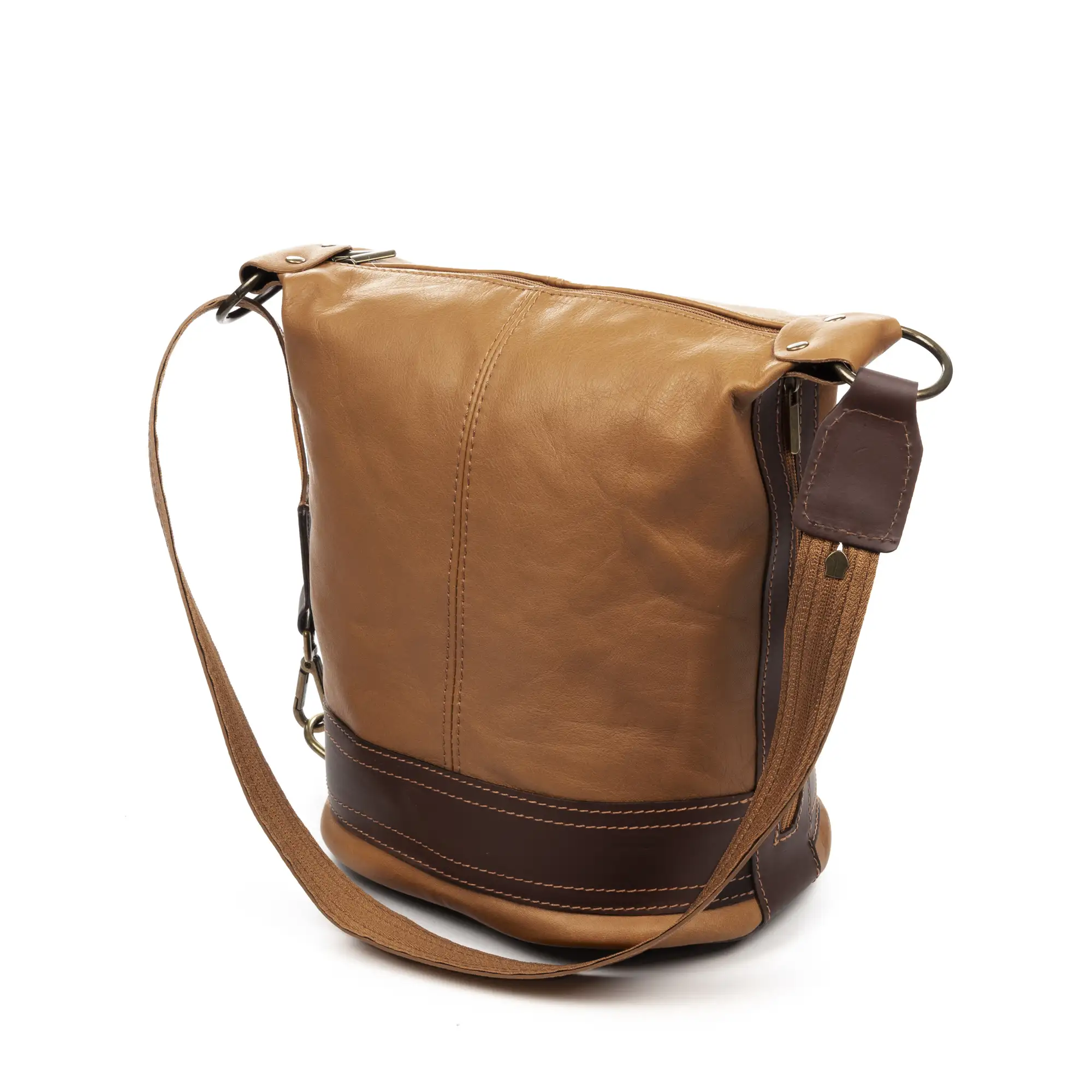 Alvito bolso bandolera-mochila  Mujer. Piel auténtica-Sauvage.