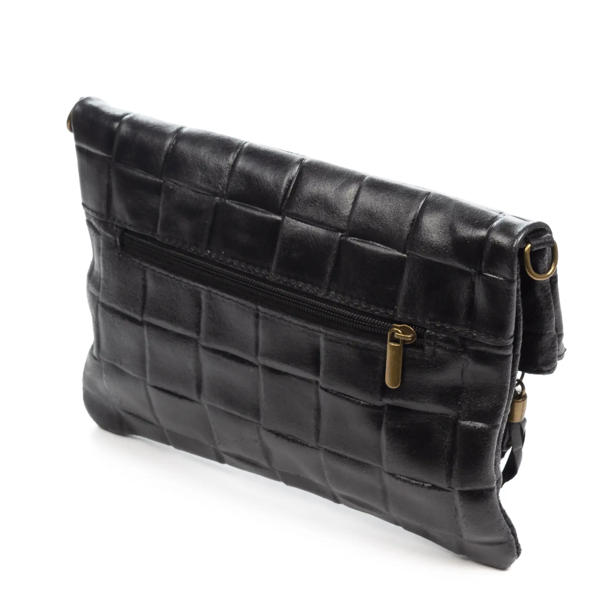 Alzano bolso bandolera mujer. Piel auténtica Gamuza con grabado geométrico grande.