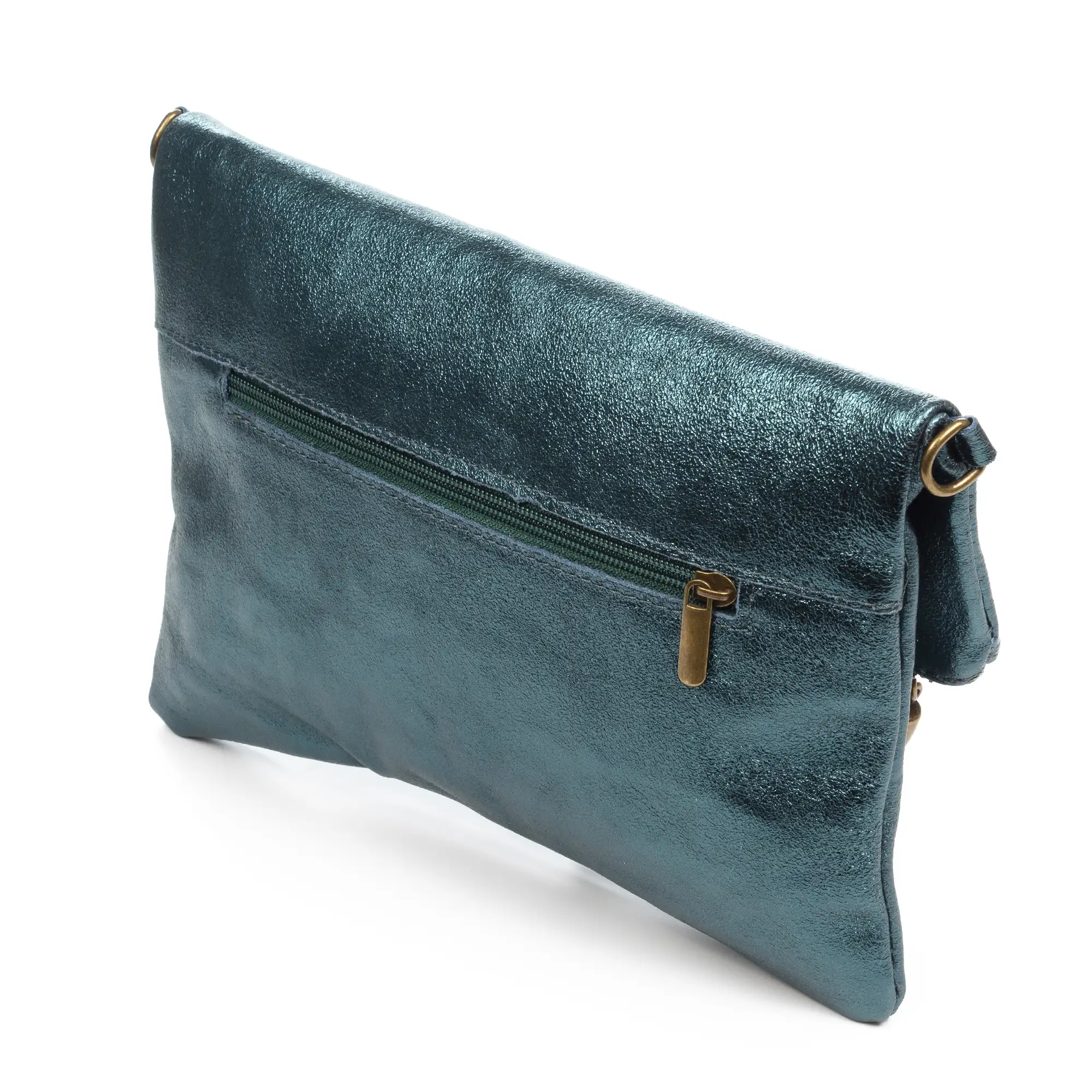 Alzano bolso bandolera mujer. Piel auténtica Gamuza lacada brillante.