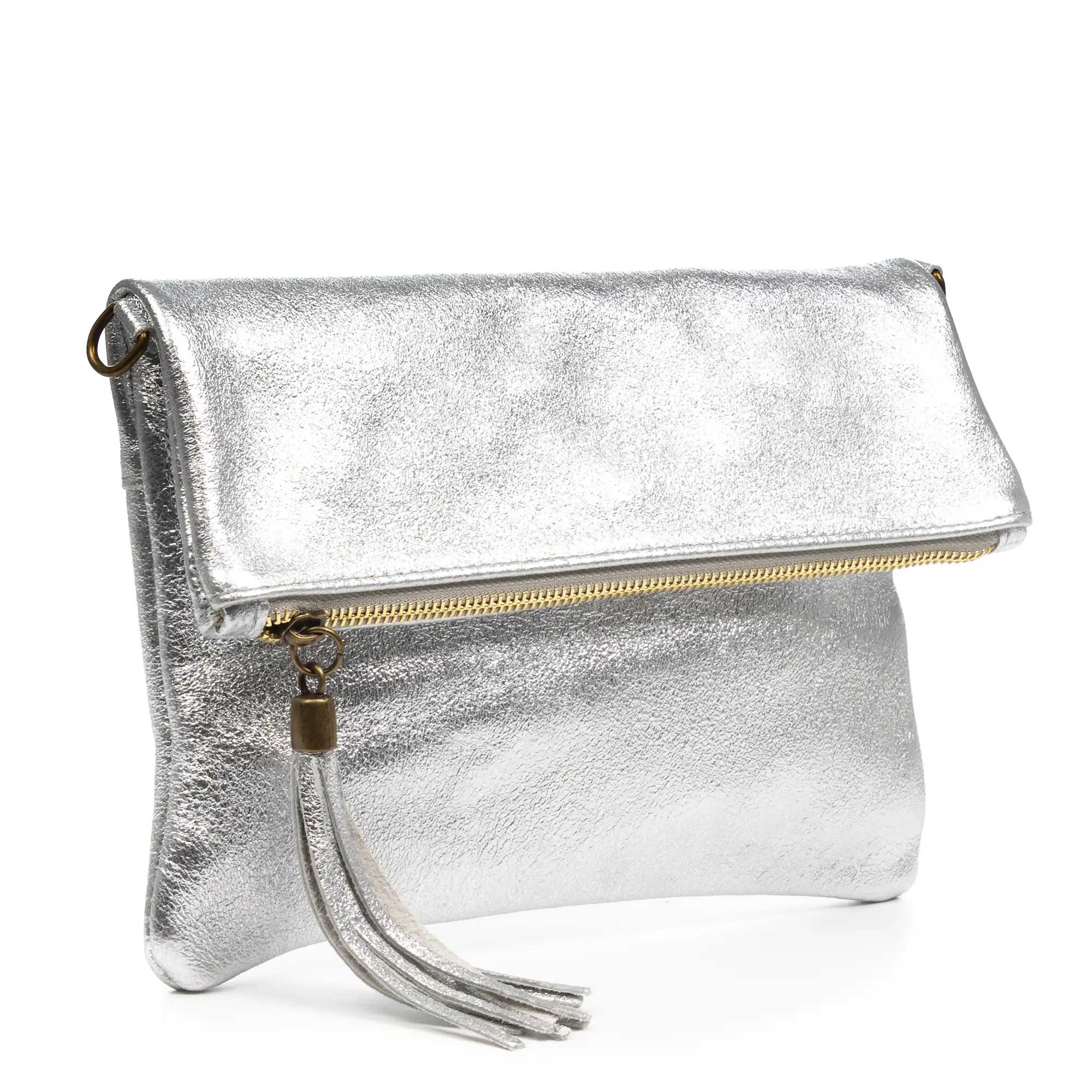Alzano bolso bandolera mujer. Piel auténtica Gamuza lacada brillante.