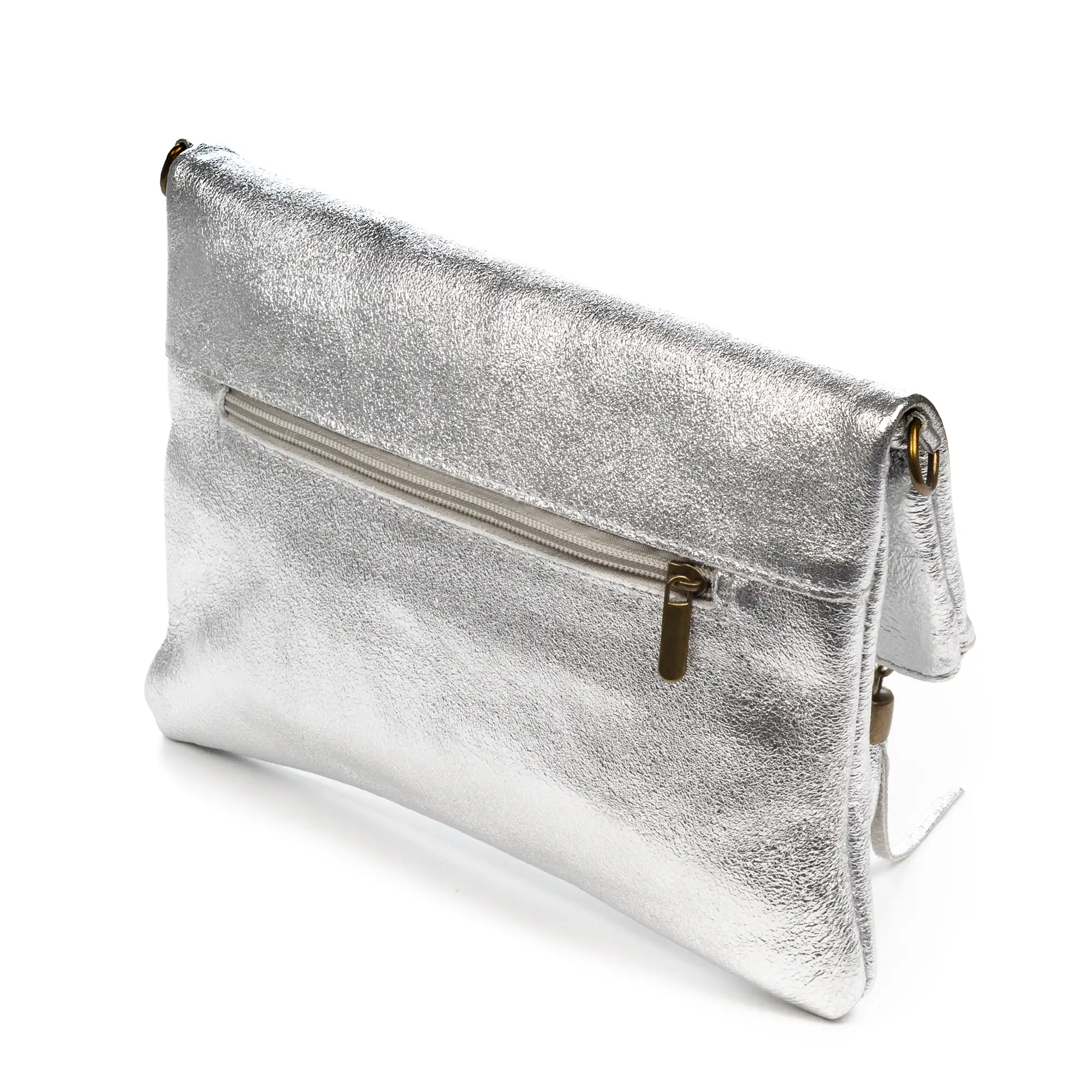 Alzano bolso bandolera mujer. Piel auténtica Gamuza lacada brillante.
