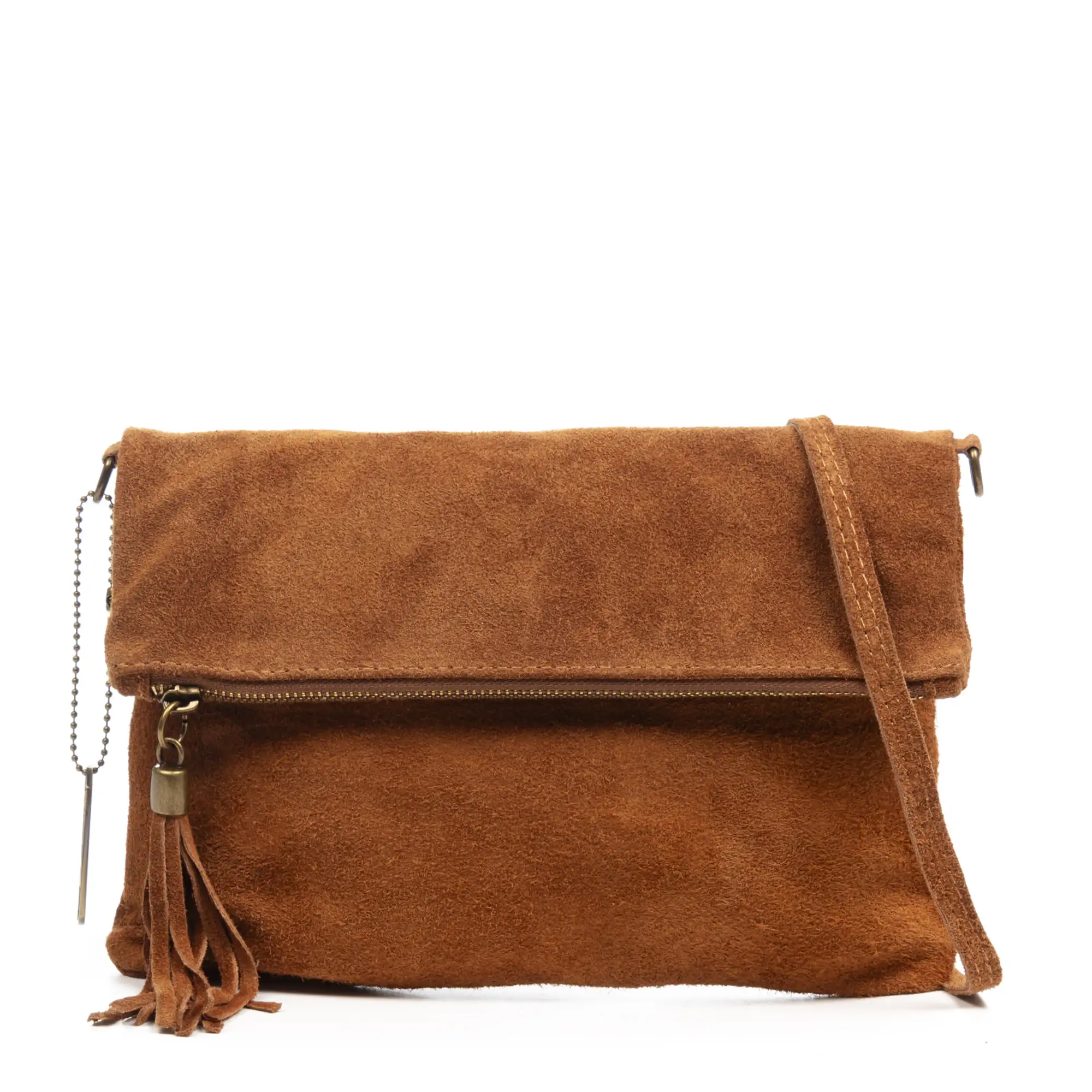 Alzano bolso bandolera mujer. Piel auténtica Gamuza.