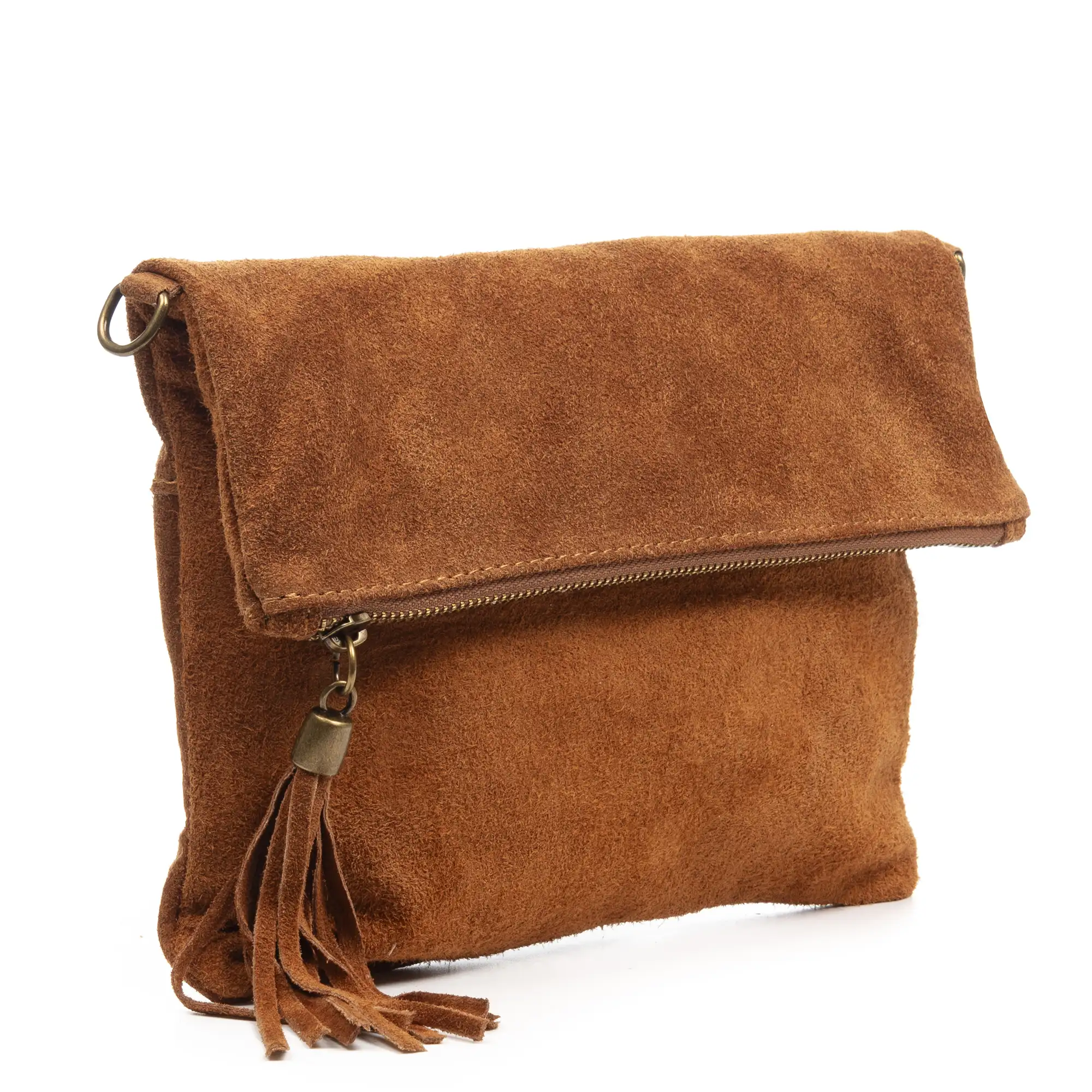 Alzano bolso bandolera mujer. Piel auténtica Gamuza.