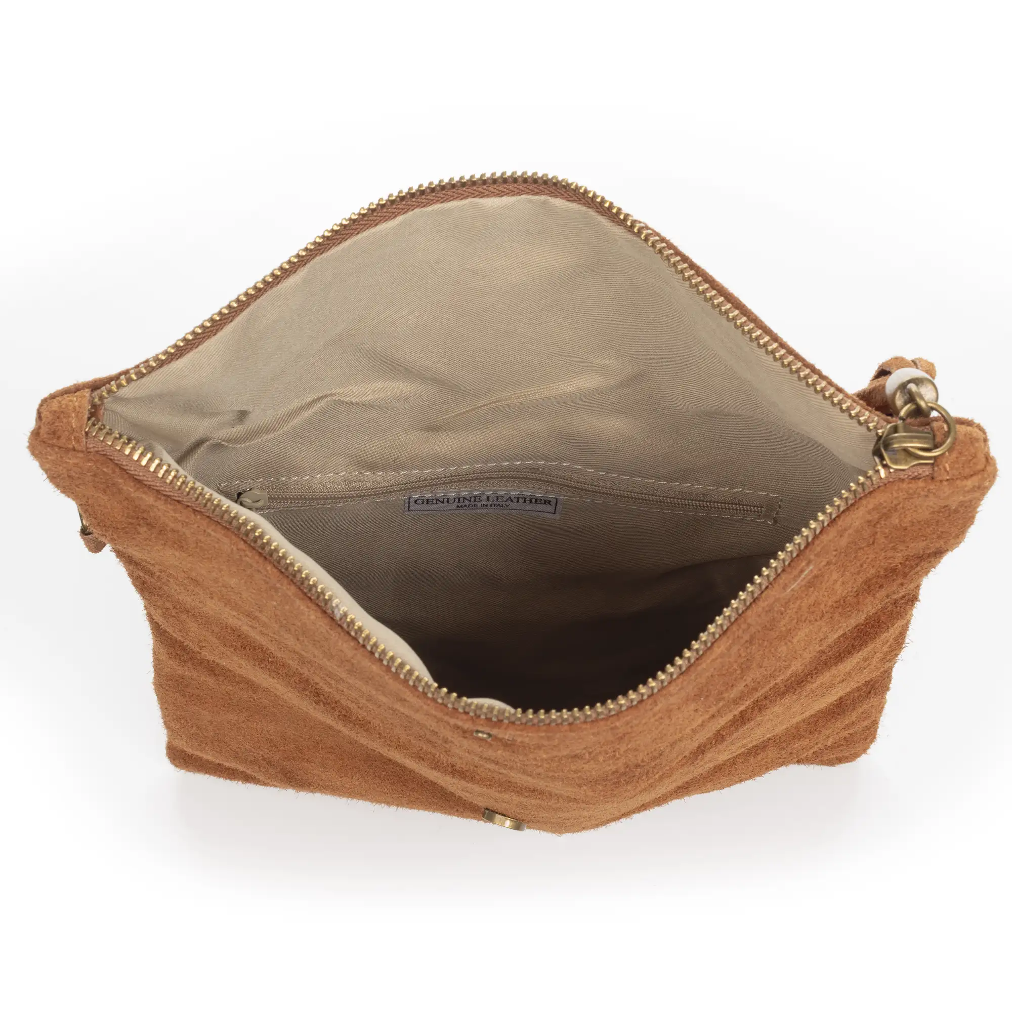 Alzano bolso bandolera mujer. Piel auténtica Gamuza.
