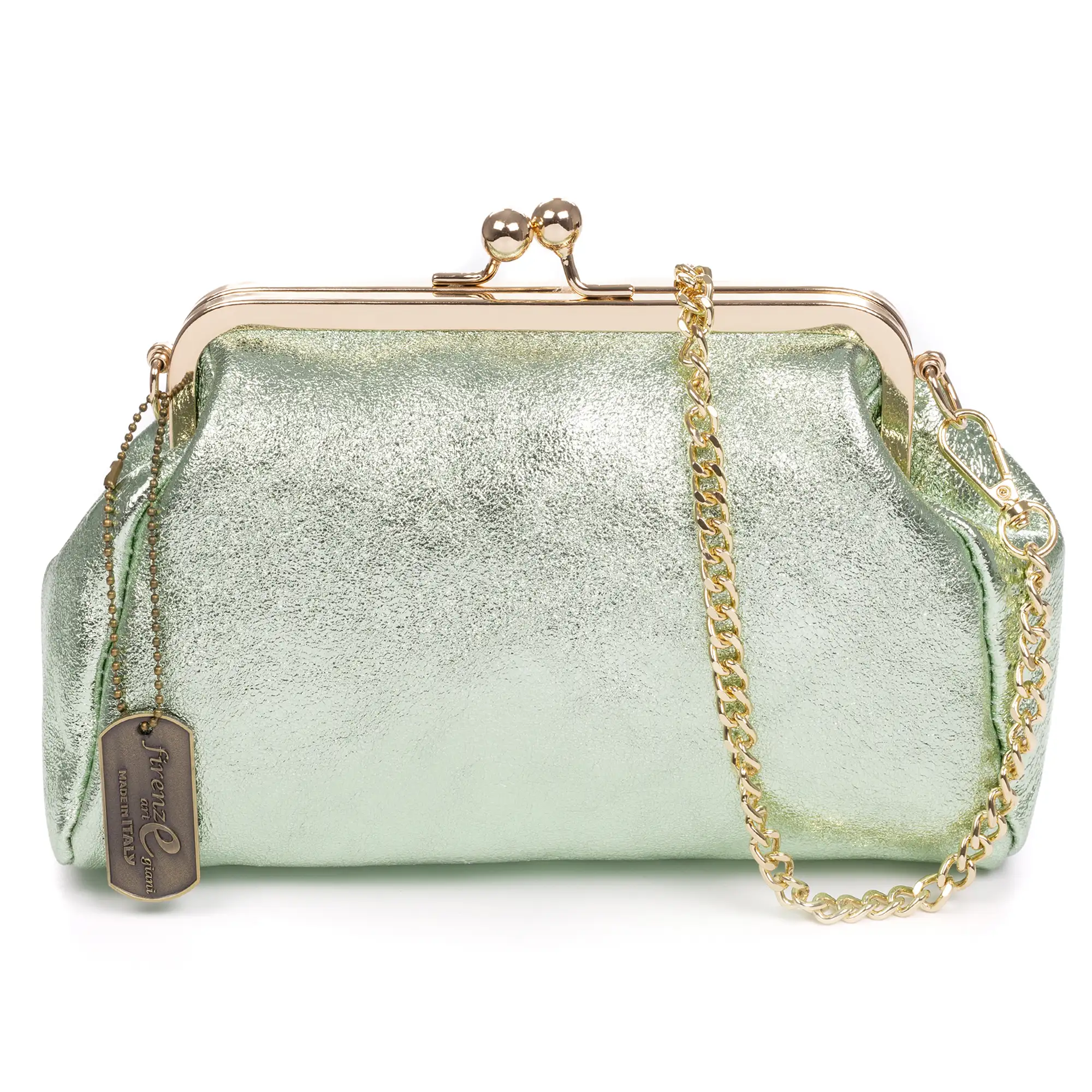 Ambivere bolso de mano Mujer. Piel auténtica Gamuza acabado lacado brillante.