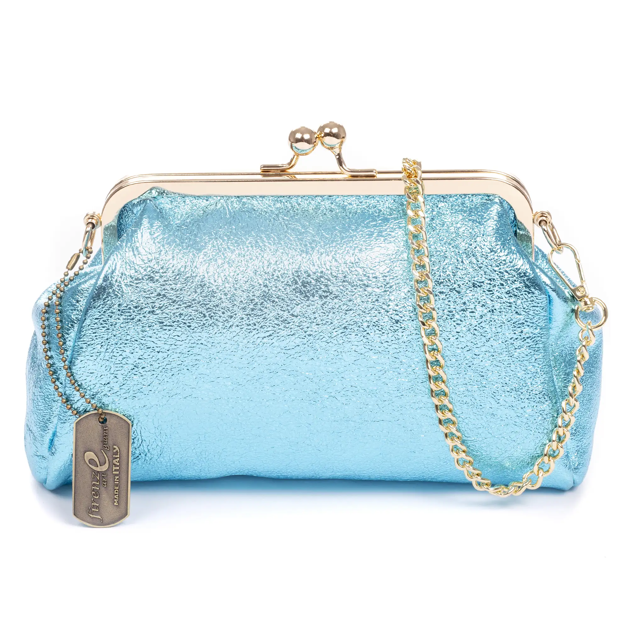 Ambivere bolso de mano Mujer. Piel auténtica Gamuza acabado lacado brillante.