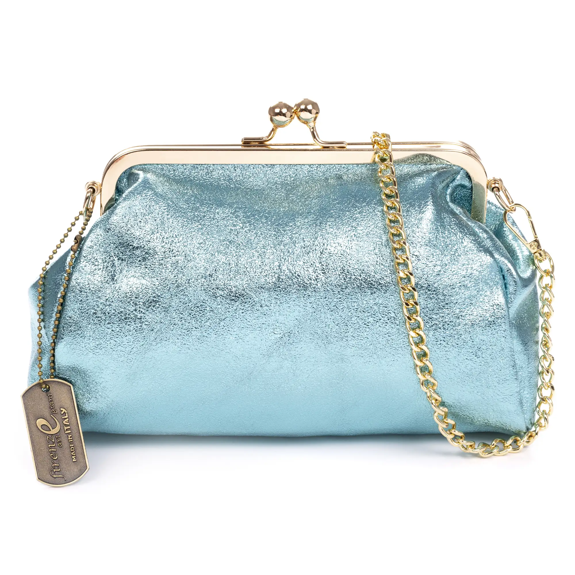 Ambivere bolso de mano Mujer. Piel auténtica Gamuza acabado lacado brillante.