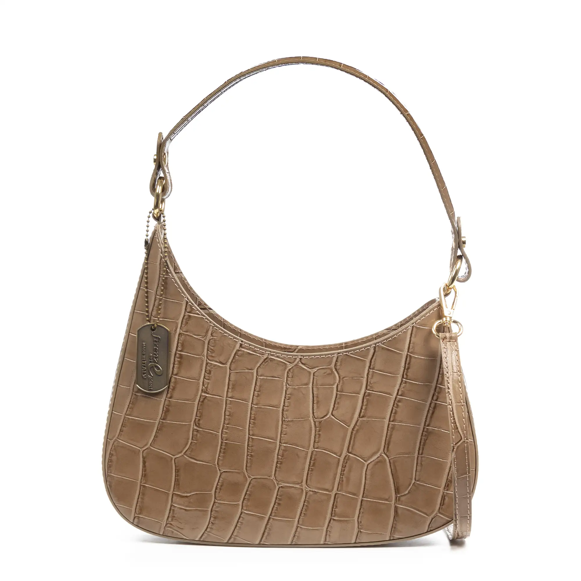 Angolo bolso bandolera mujer. Piel auténtica acabado Crosta grabado serpiente.