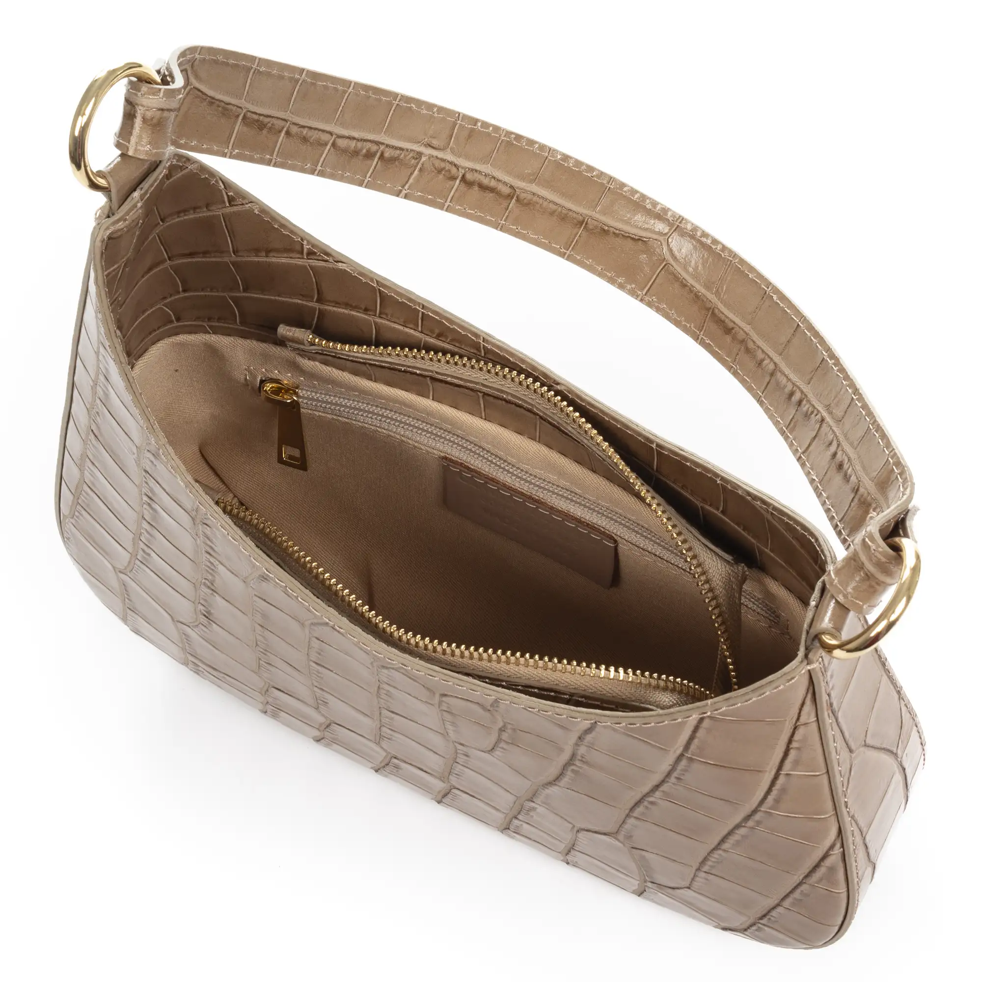 Angolo bolso bandolera mujer. Piel auténtica acabado Crosta grabado serpiente.