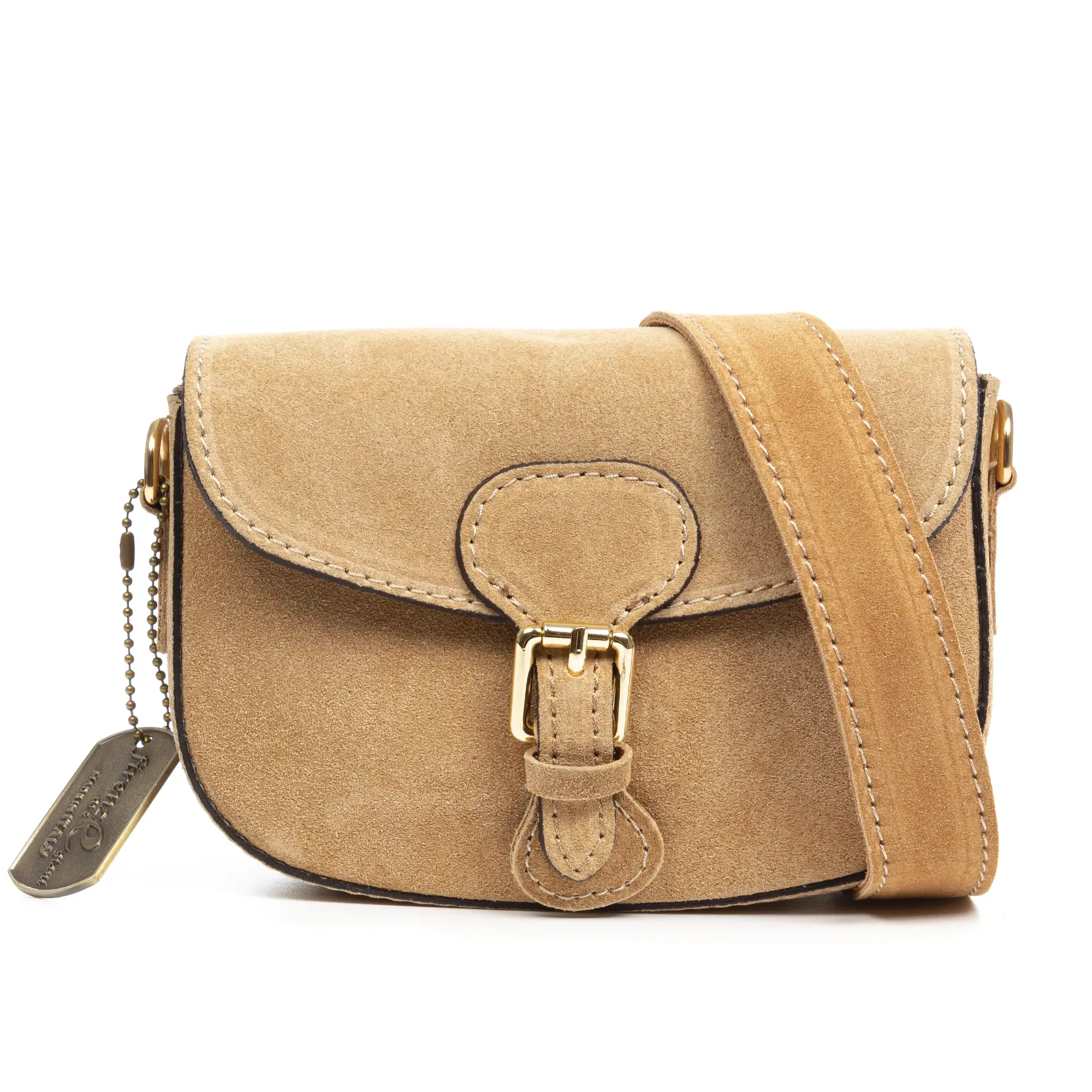 Annone bolso bandolera mujer. Piel auténtica acabado Gamuza