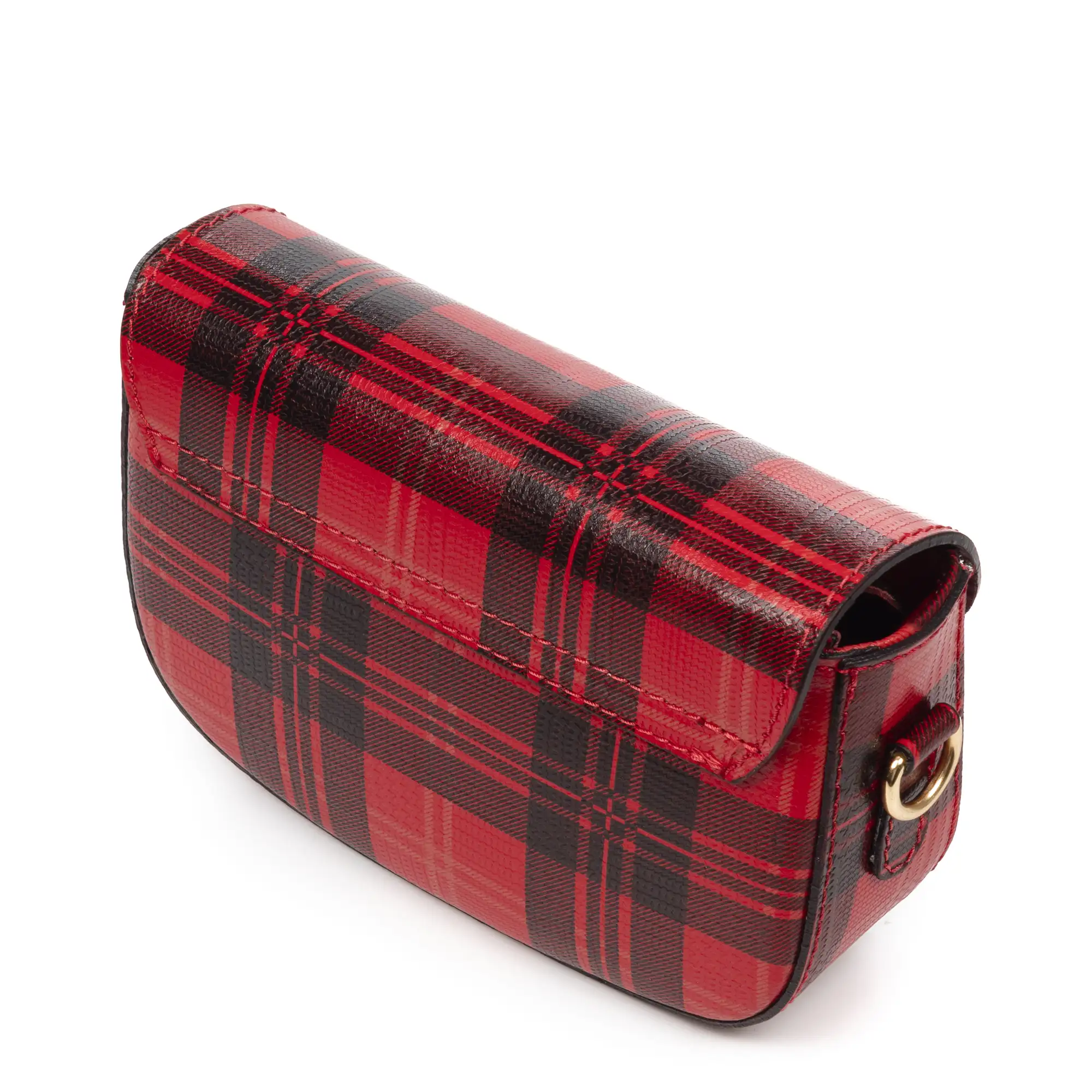 Annone bolso bandolera mujer. Piel auténtica acabado Ruga estampada con cuadro escocés.