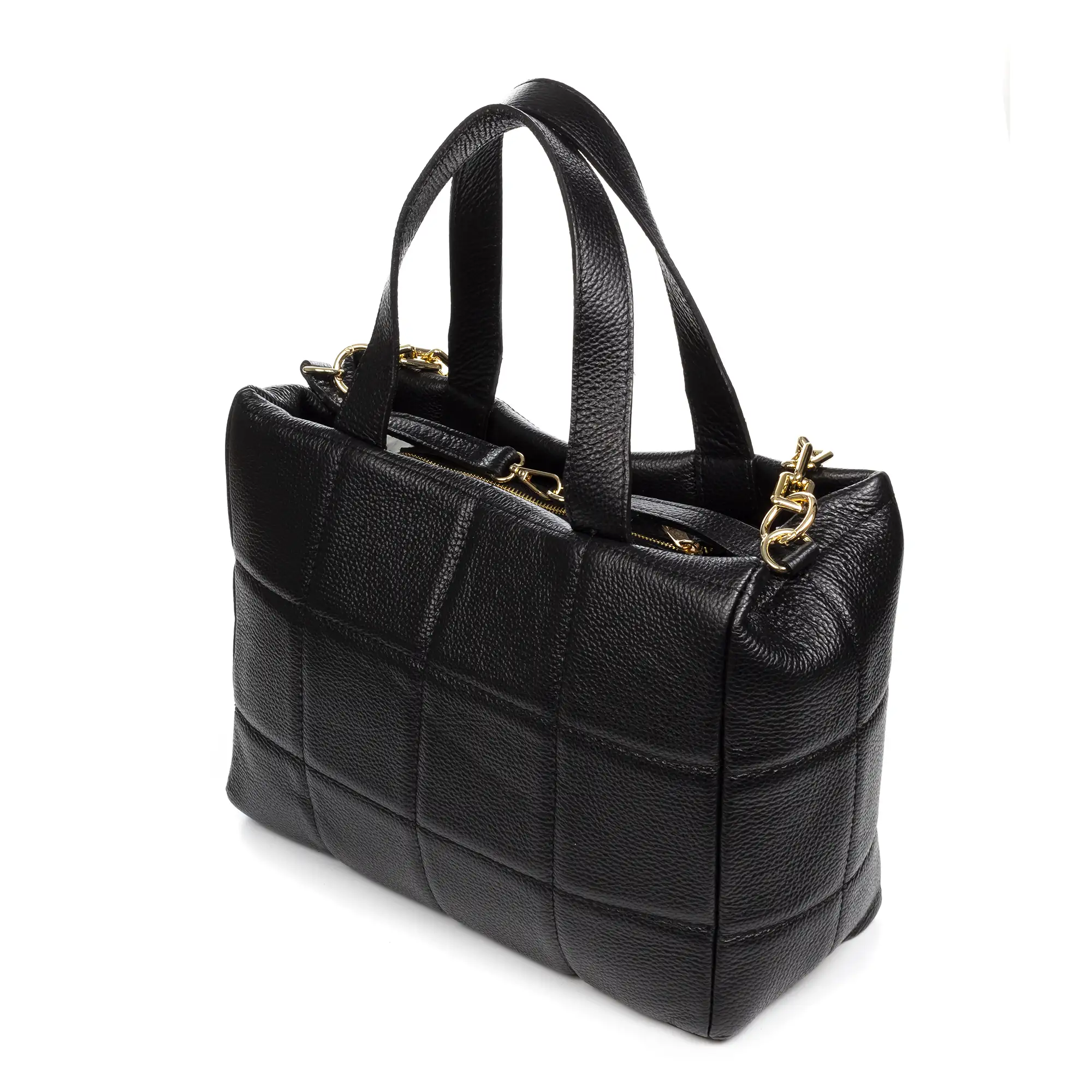 Anzi bolso Tote mujer. Piel auténtica acabado Dollaro.