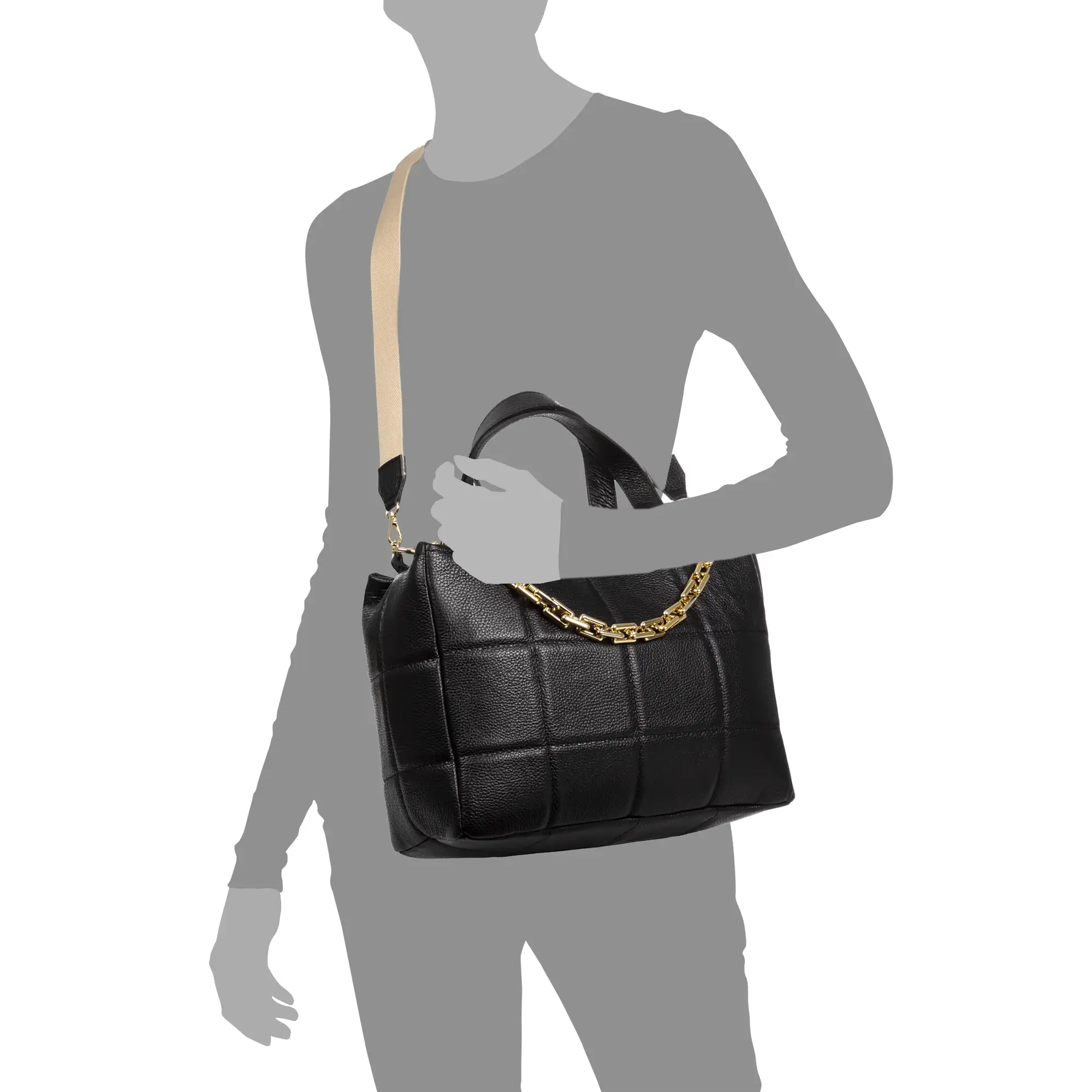 Anzi bolso Tote mujer. Piel auténtica acabado Dollaro.