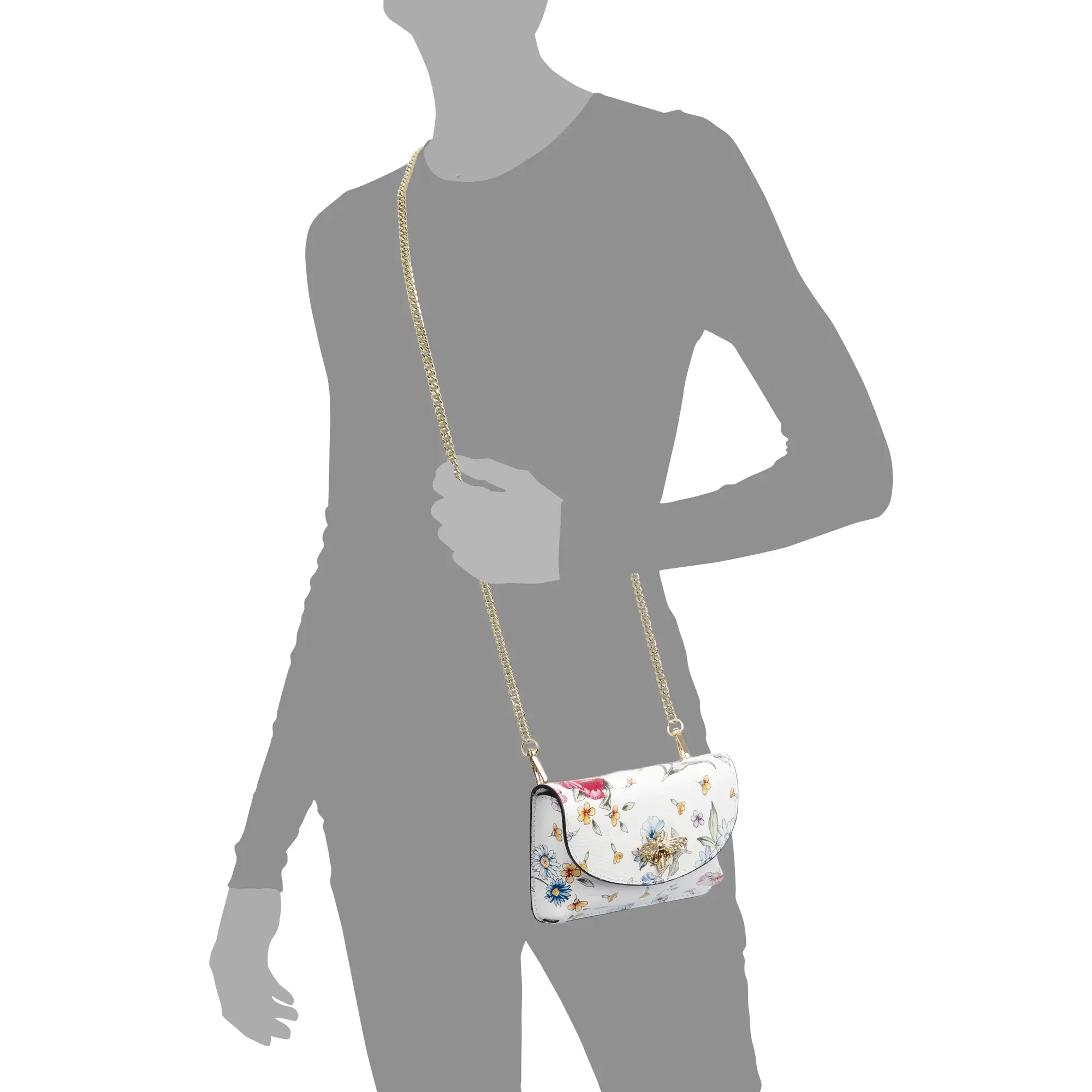 Aquilonia bolso de mano mujer. Piel auténtica acabado Dollaro estampado.