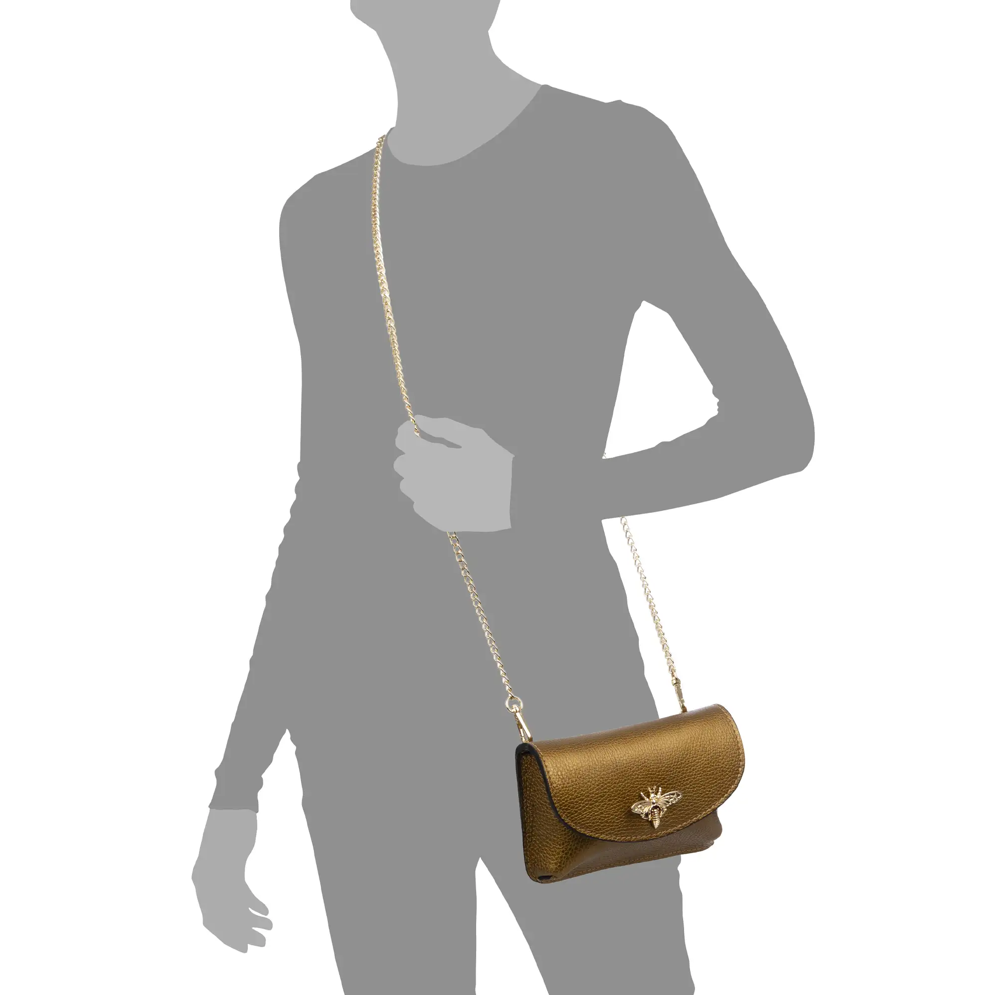 Aquilonia bolso de mano mujer. Piel auténtica acabado Dollaro.