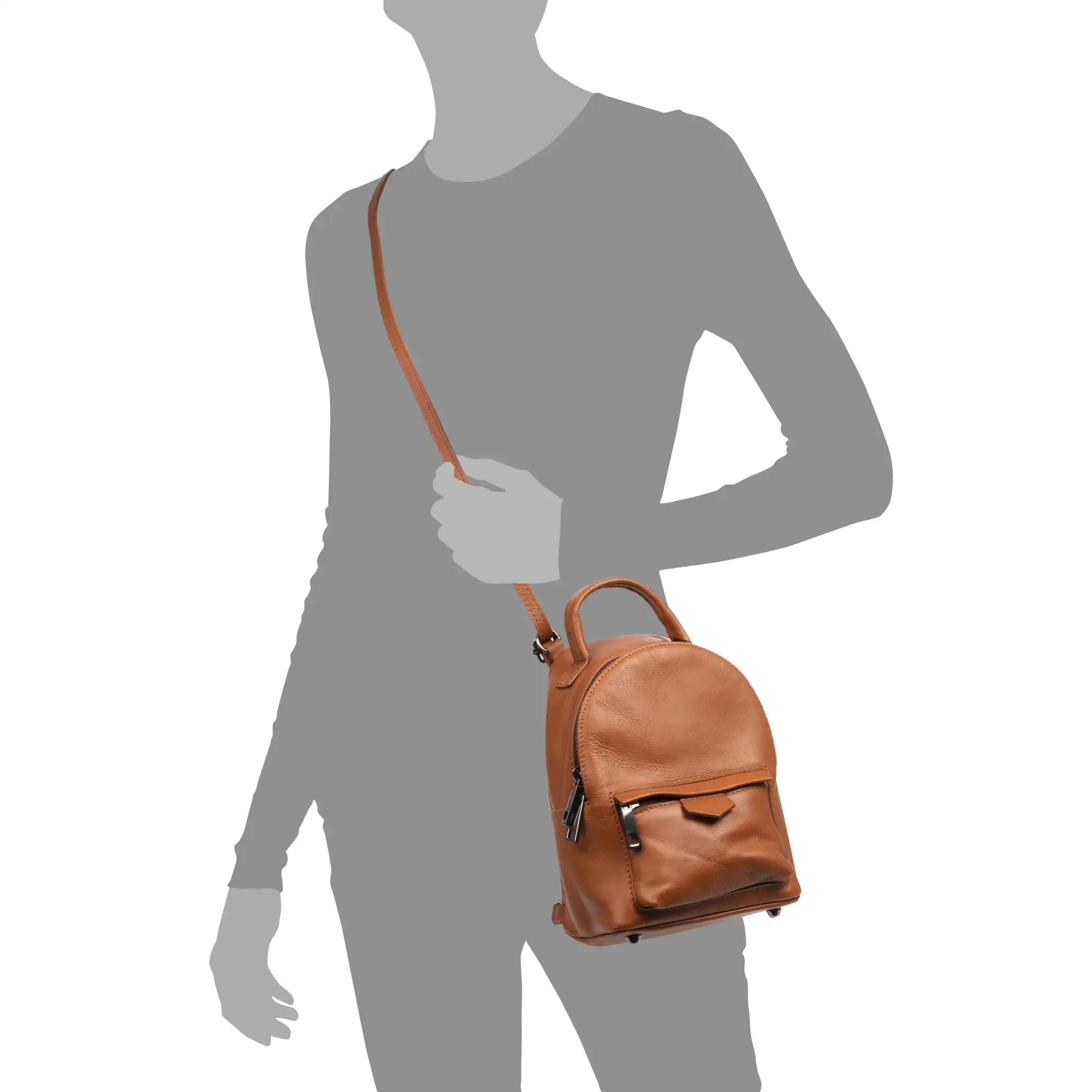 Aradeo bolso mochila mujer. Piel auténtica acabado Sauvage.