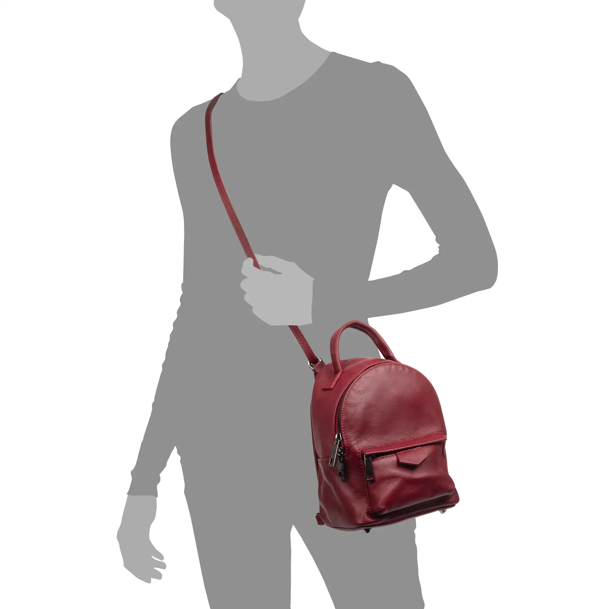 Aradeo bolso mochila mujer. Piel auténtica acabado Sauvage.