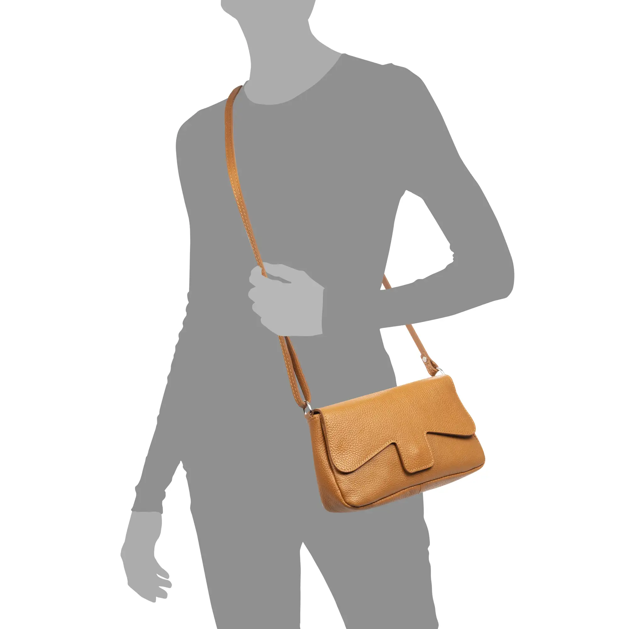 Arcade bolso bandolera mujer. Piel auténtica acabado Dollaro.