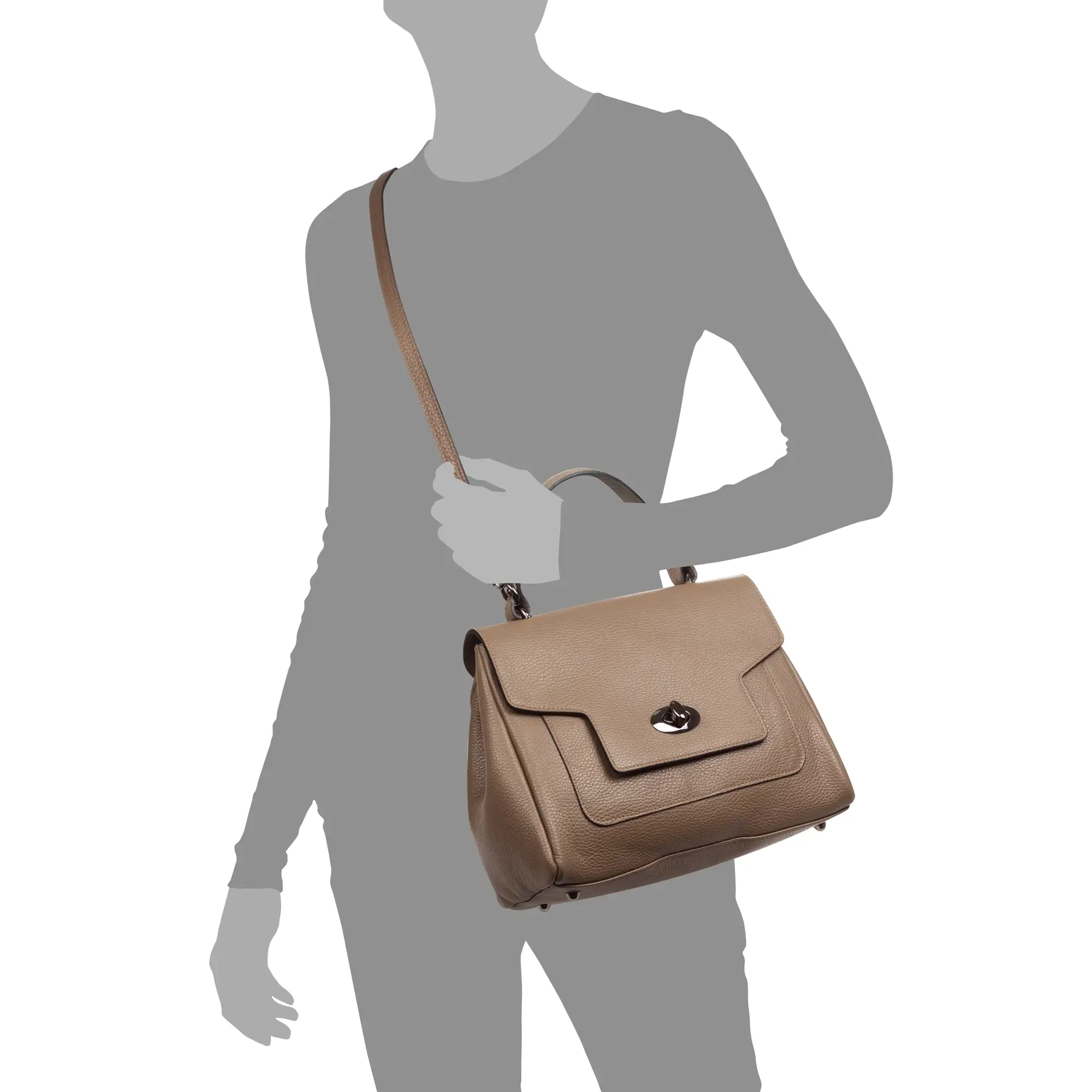 Arcisate bolso Tote mujer. Piel auténtica acabado Dollaro.