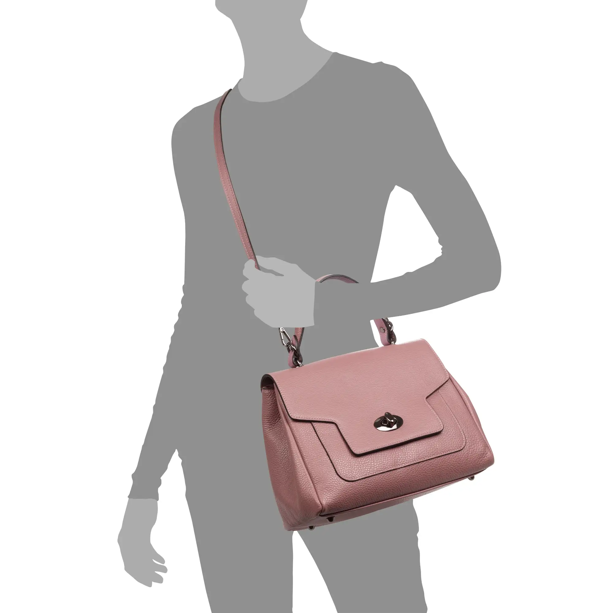 Arcisate bolso Tote mujer. Piel auténtica acabado Dollaro.
