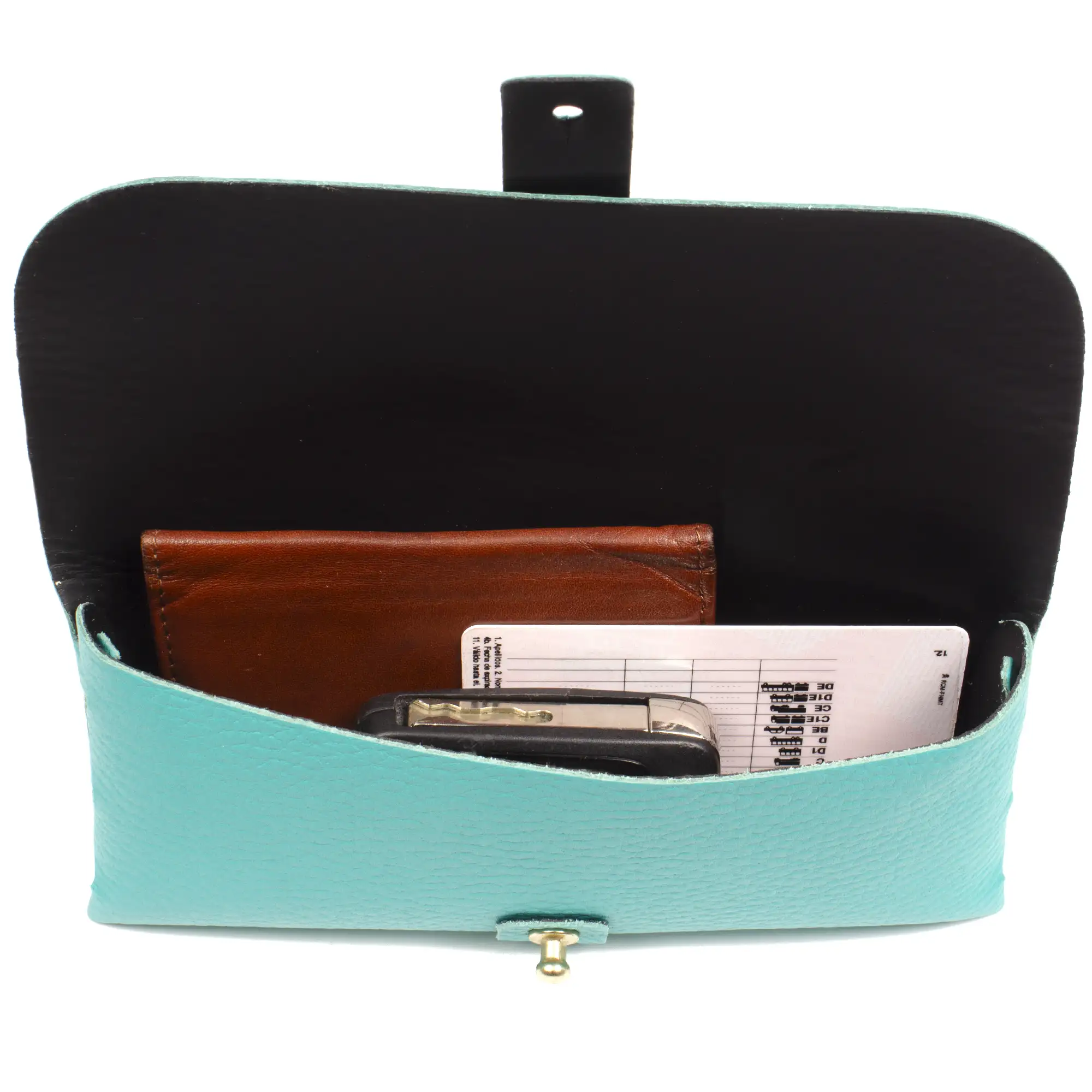 Argelato mini bolso de mano / cartera mujer. Piel auténtica Dollaro.