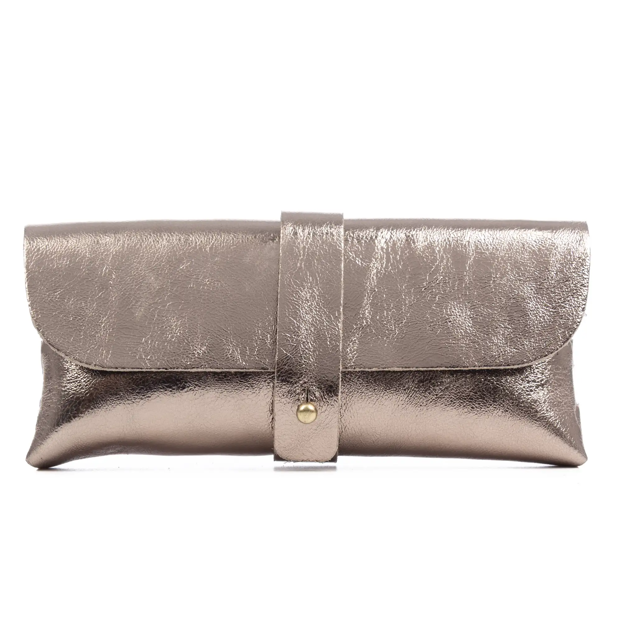 Argelato mini bolso de mano / cartera mujer. Piel auténtica Gamuza lacada brillante.