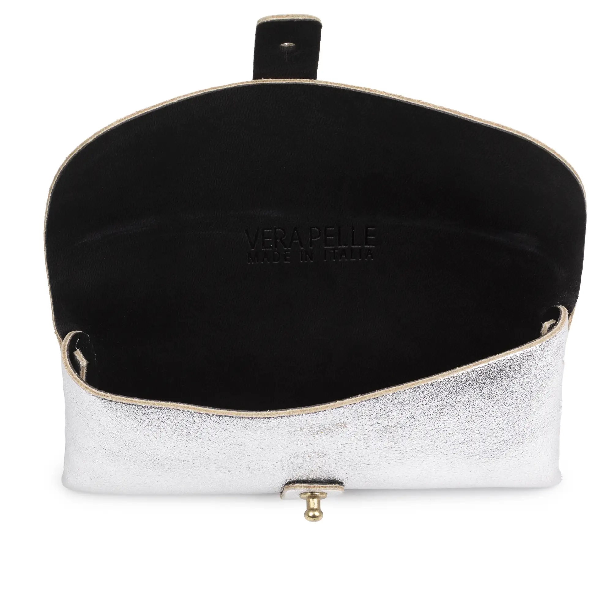 Argelato mini bolso de mano / cartera mujer. Piel auténtica Gamuza lacada brillante.