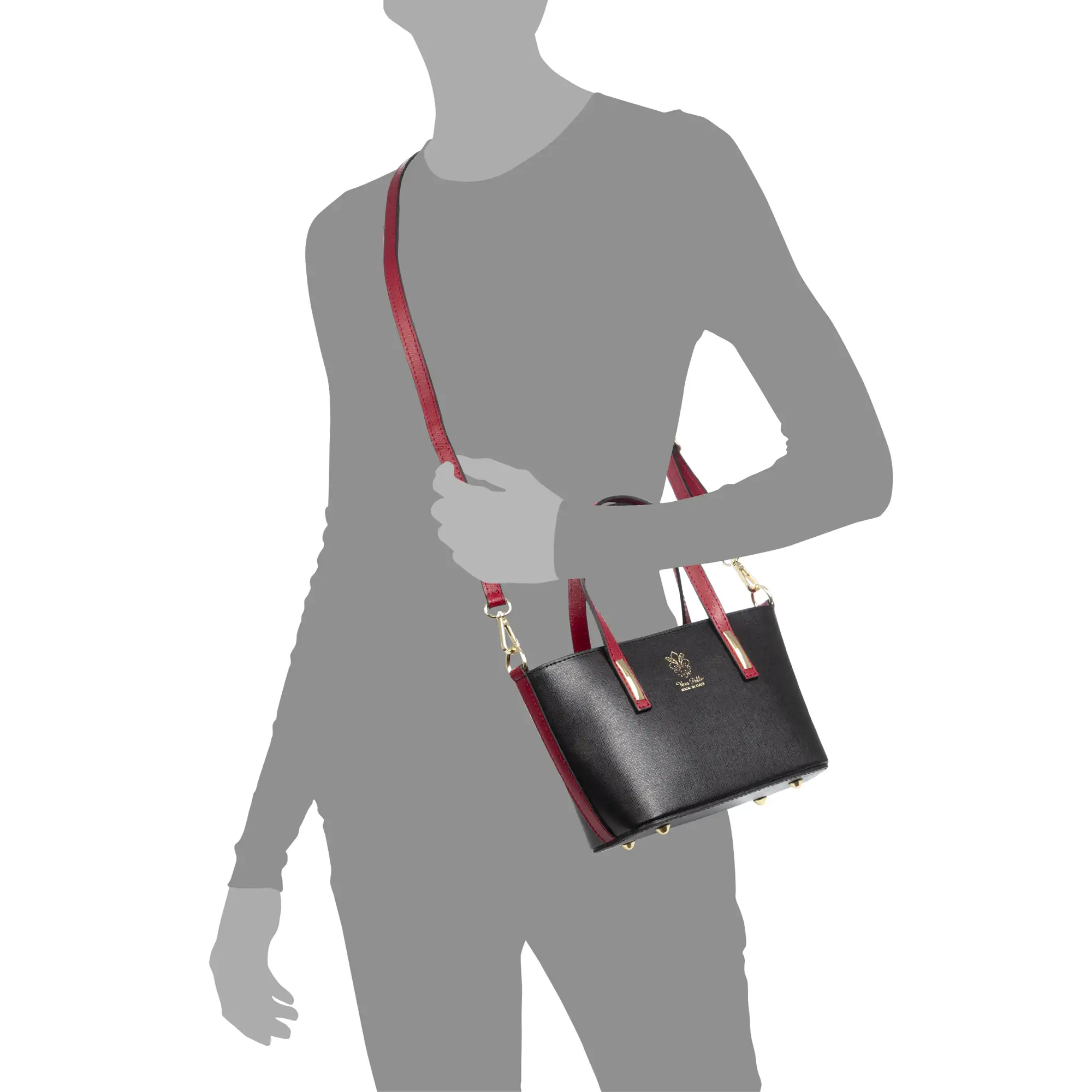 Argenta bolso tote compacto mujer. Piel auténtica Saffiano.