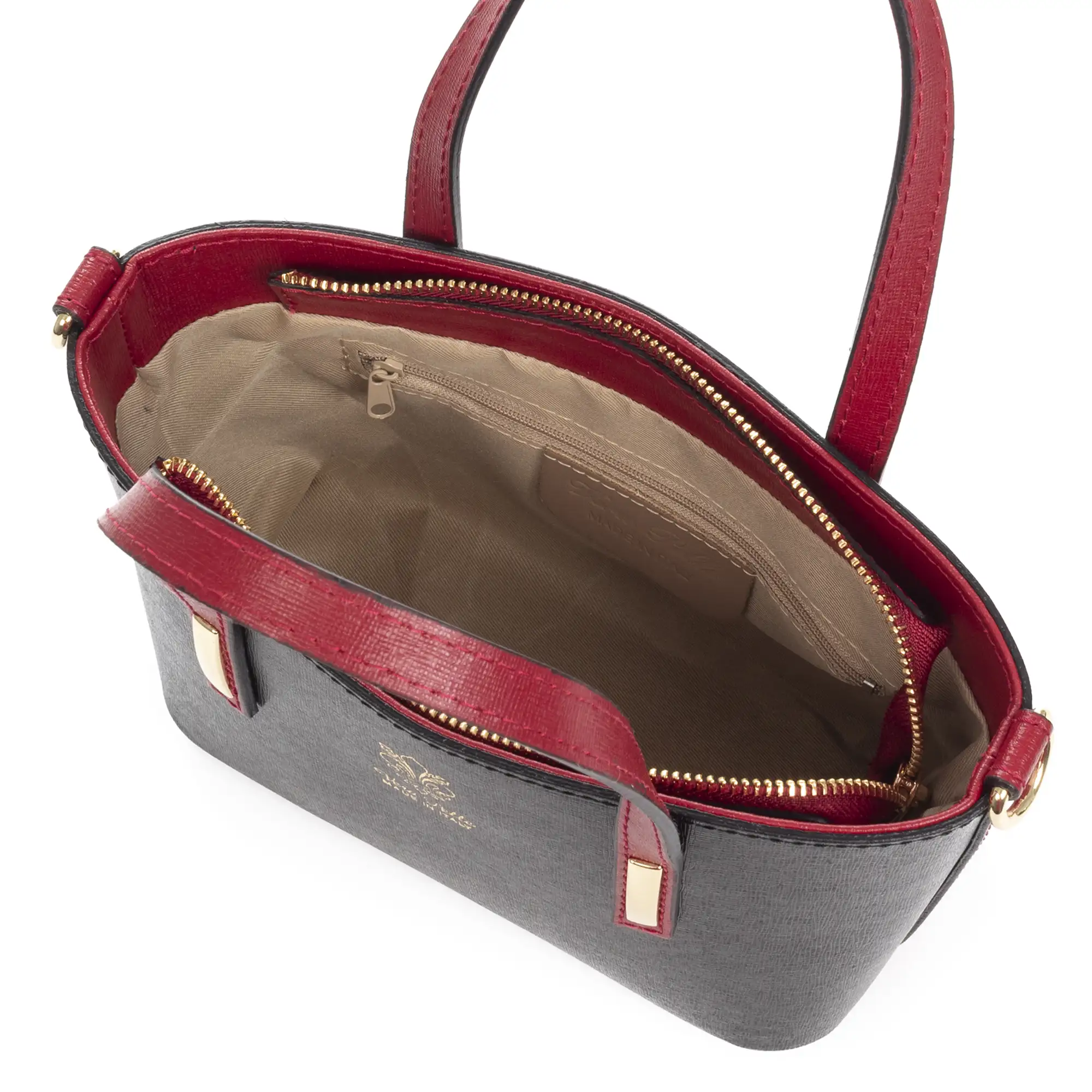 Argenta bolso tote compacto mujer. Piel auténtica Saffiano.