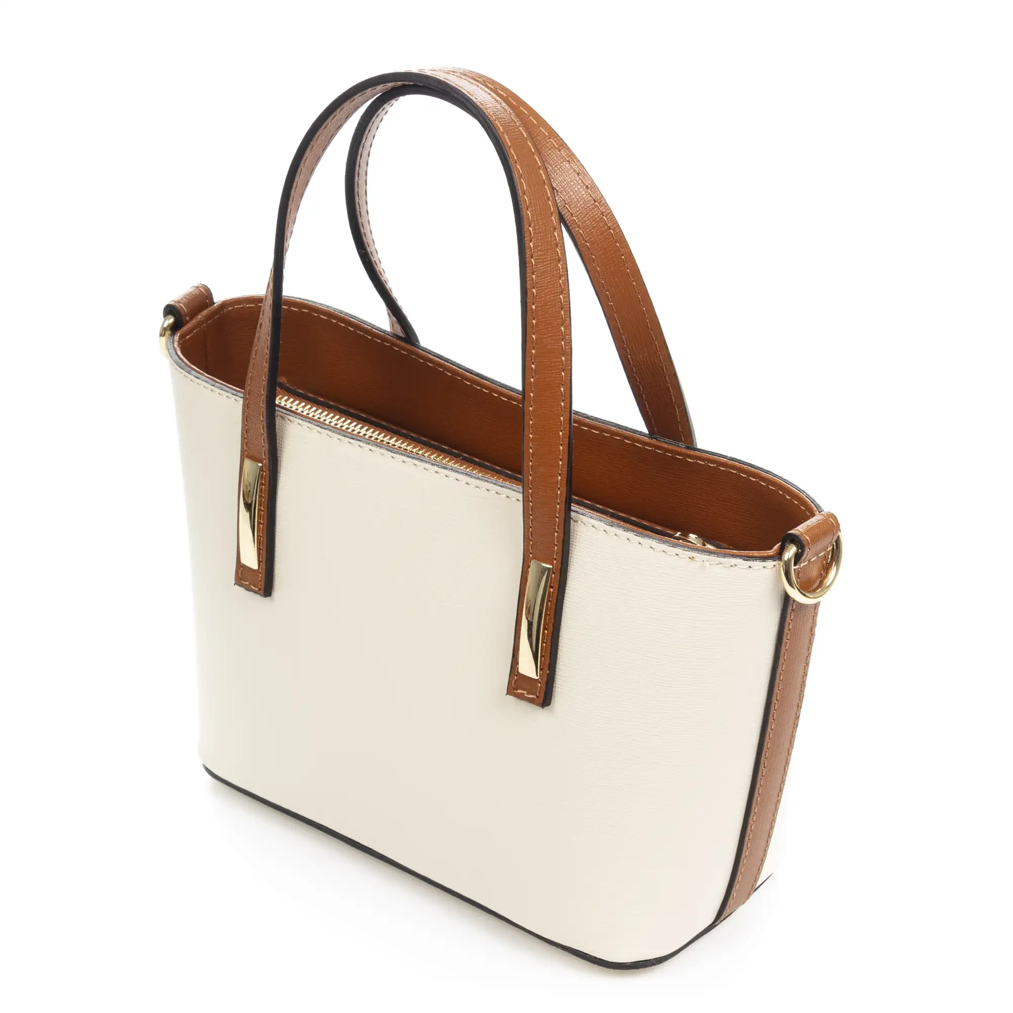 Argenta bolso tote compacto mujer. Piel auténtica Saffiano.