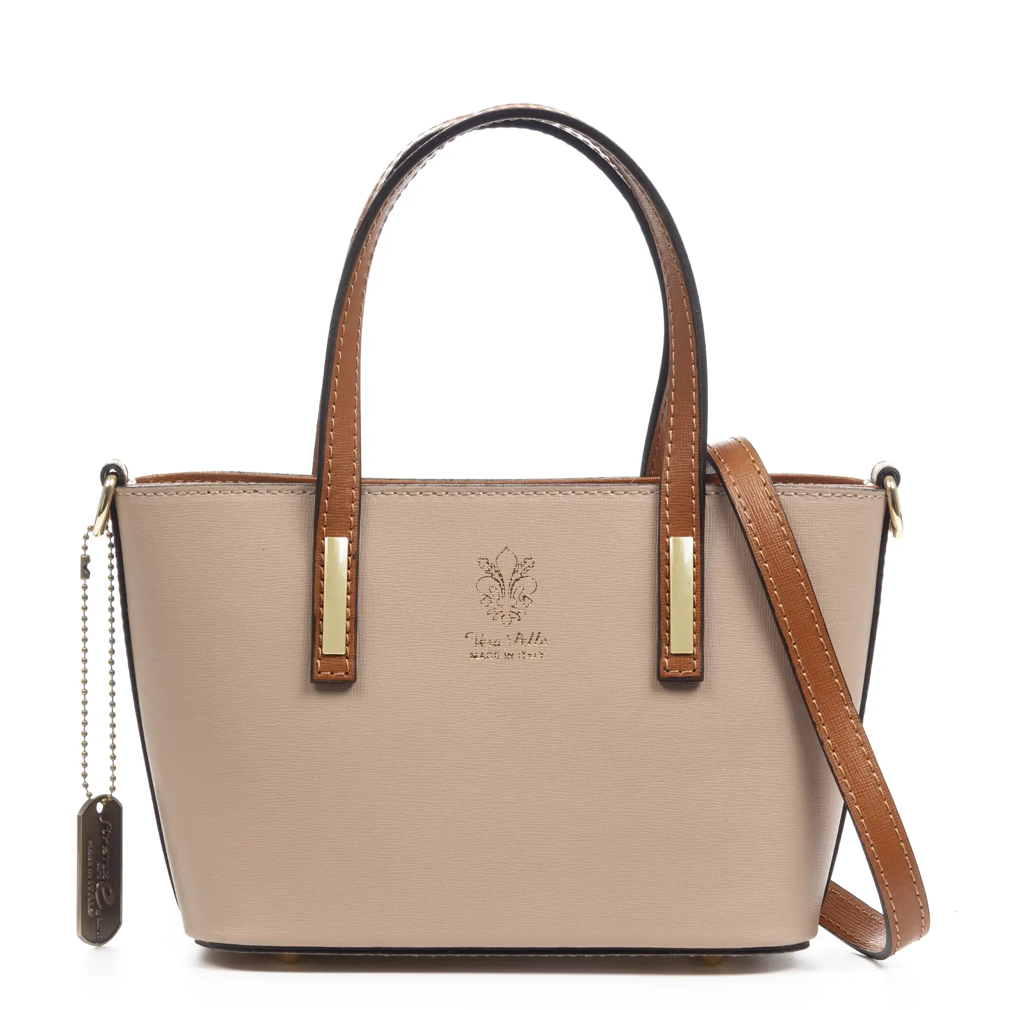 Argenta bolso tote compacto mujer. Piel auténtica Saffiano.