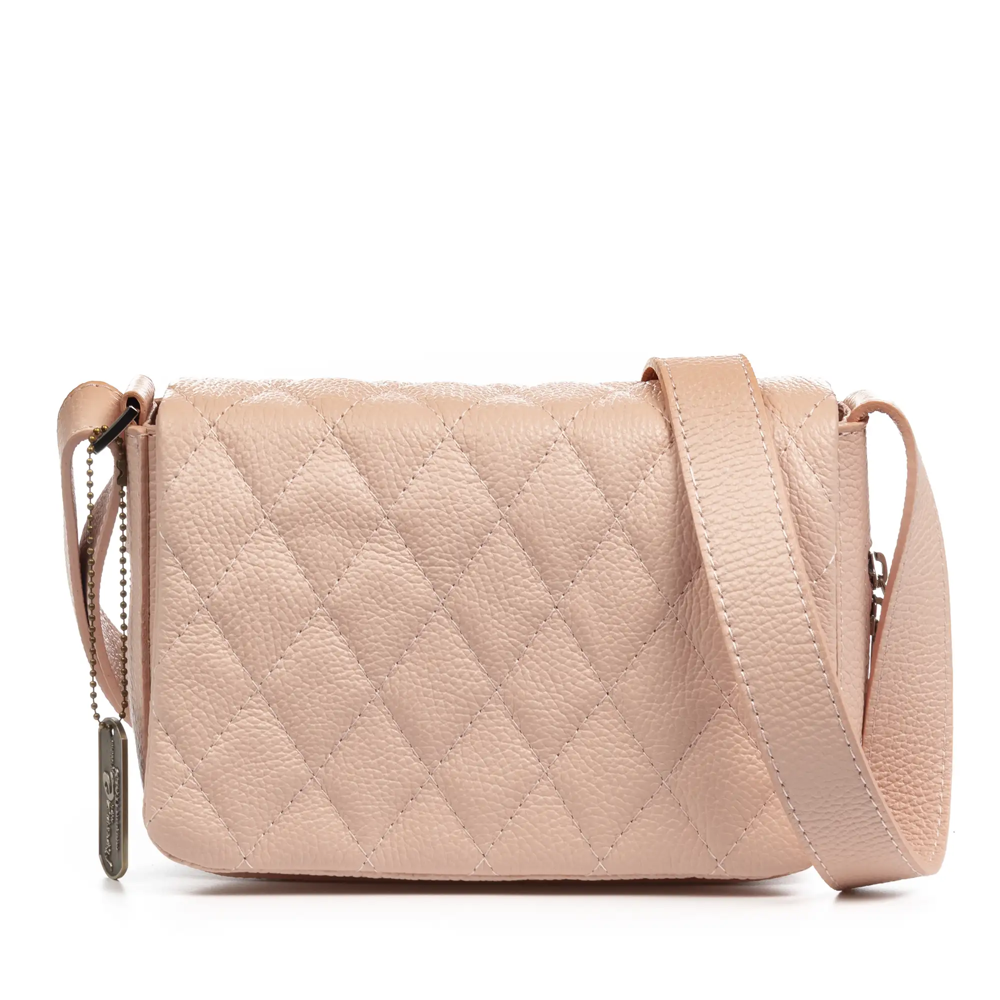 Argentera bolso de hombro mujer. Piel auténtica Dollaro con costuras diseño geométrico.