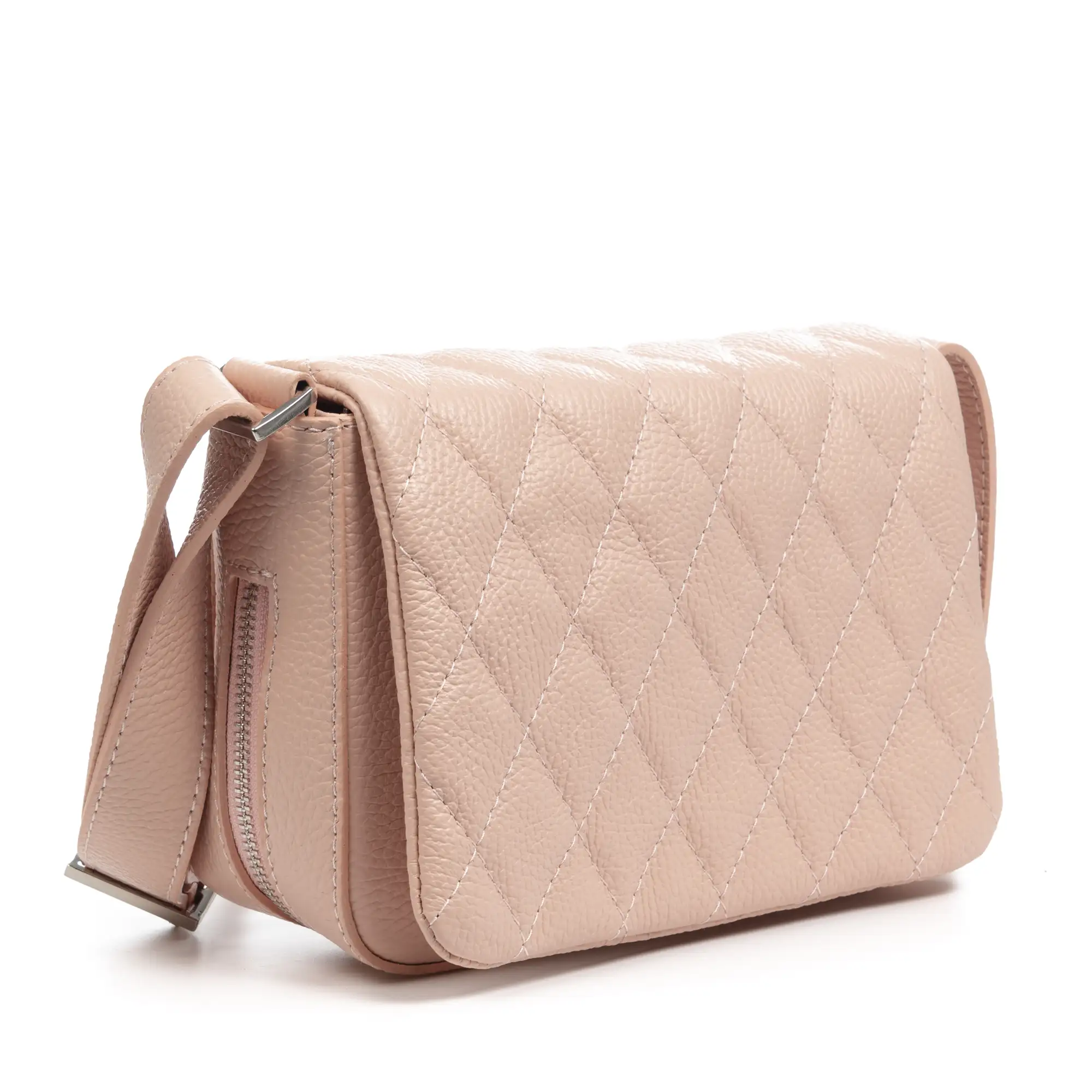 Argentera bolso de hombro mujer. Piel auténtica Dollaro con costuras diseño geométrico.