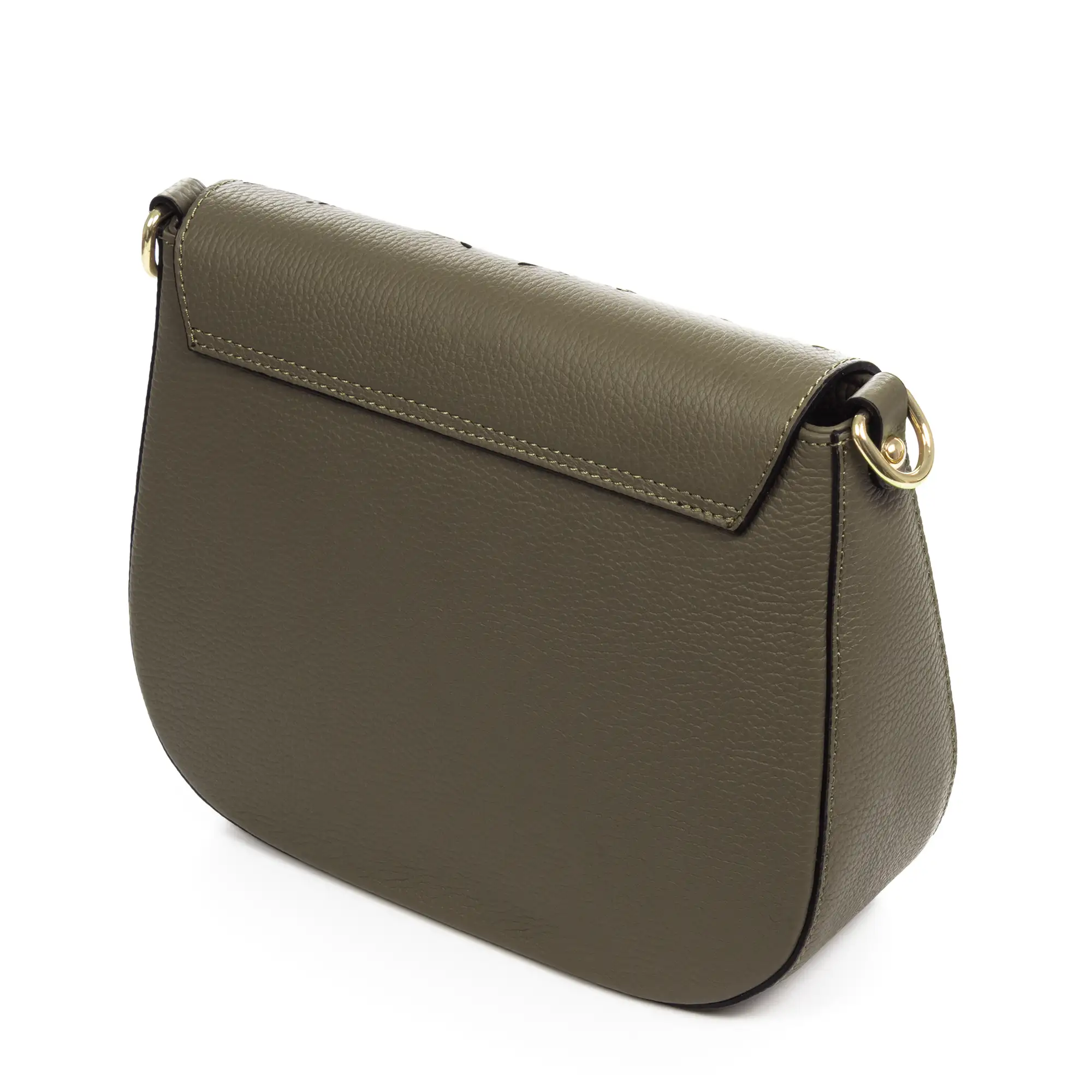 Ari bolso bandolera mujer. Piel auténtica Dollaro con grabado perforado vegetal.