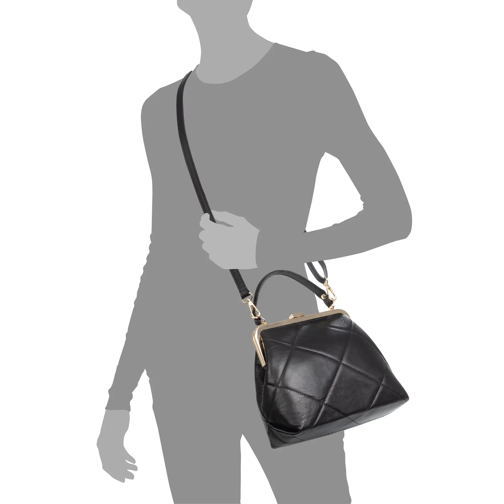 Arienzo bolso de mano mujer. Piel auténtica Sauvage acolchado.