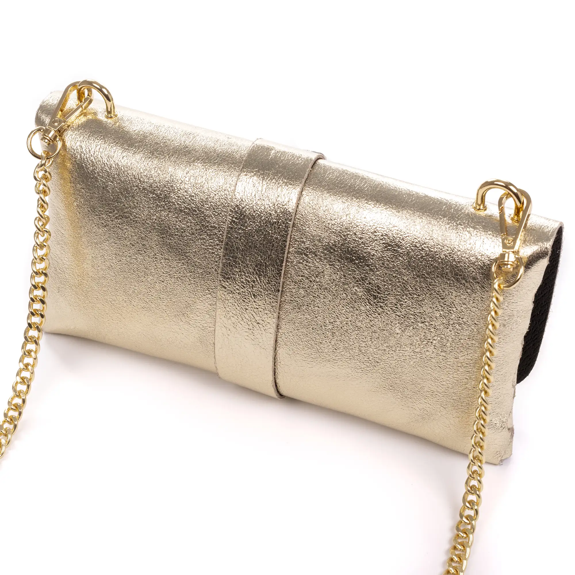 Arta bolso bandolera mujer. Piel auténtica Gamuza lacada brillante.