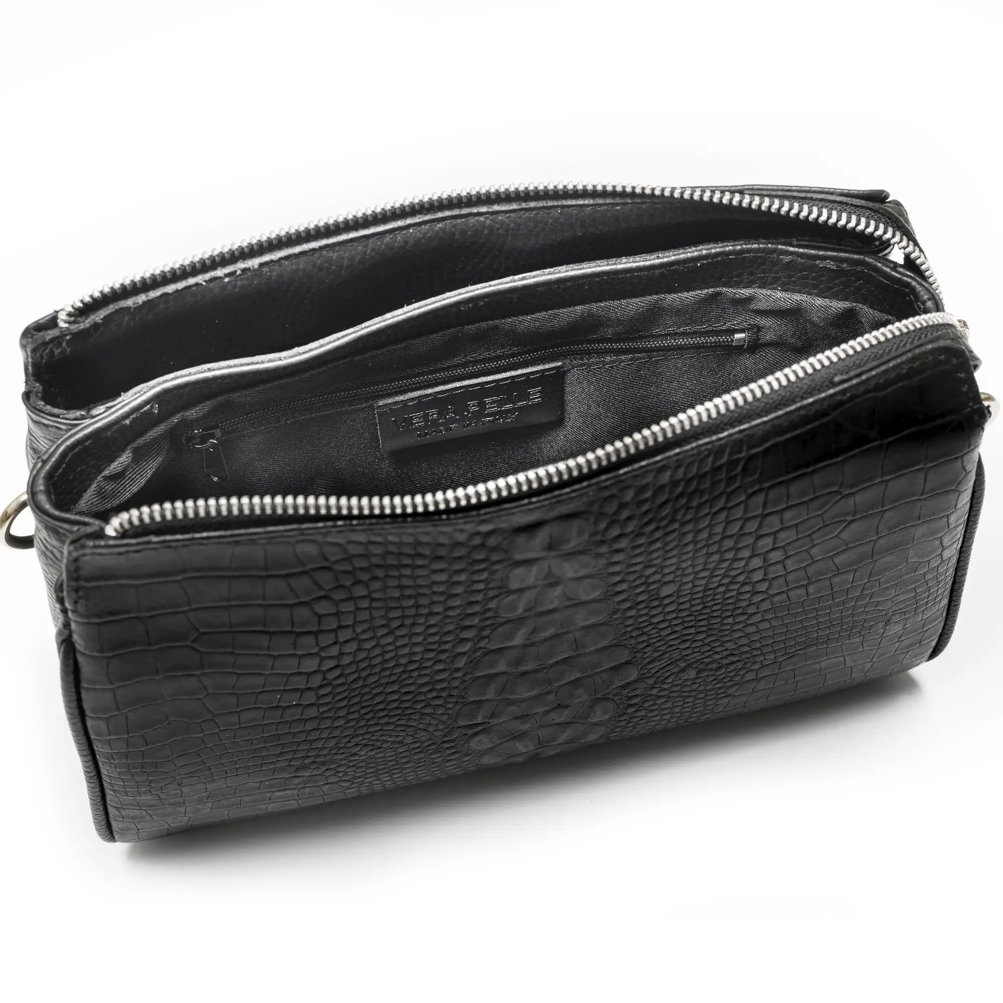 Arzergrande bolso bandolera piel auténtica dollaro con parte frontal grabado cocodrilo