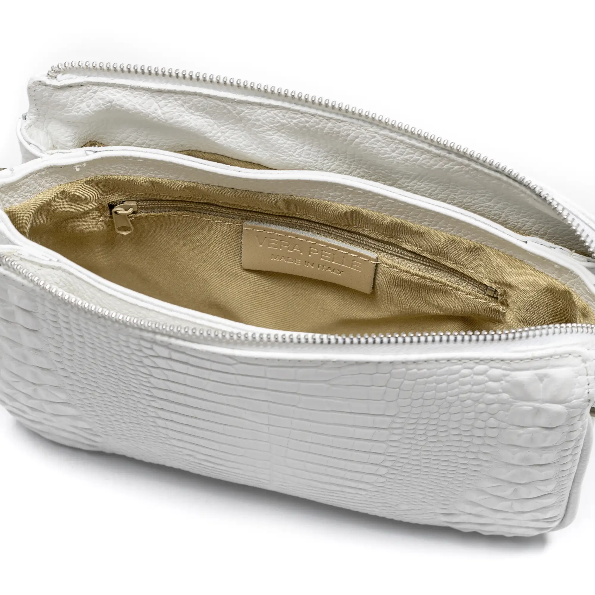 Arzergrande bolso bandolera piel auténtica dollaro con parte frontal grabado cocodrilo