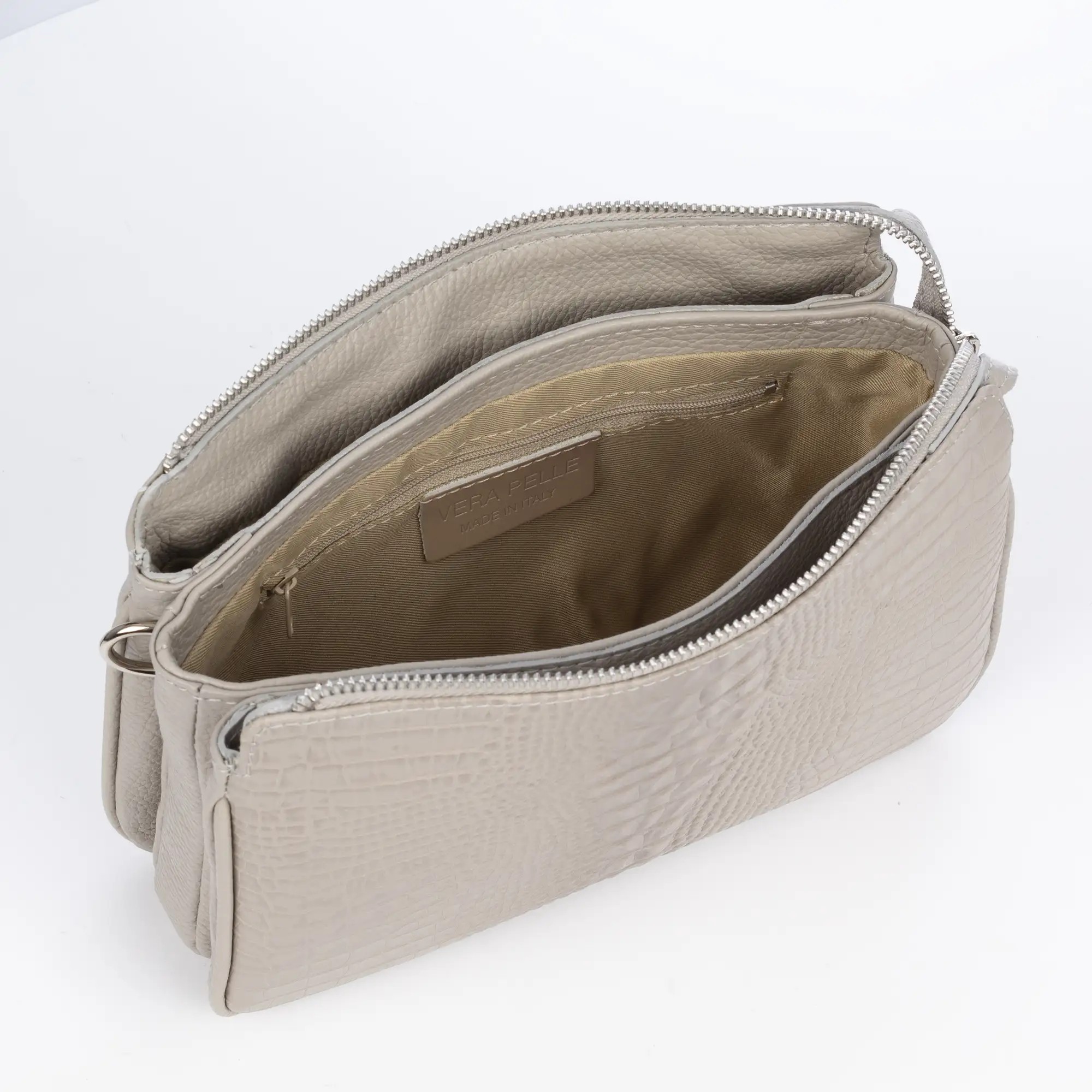 Arzergrande bolso bandolera piel auténtica dollaro con parte frontal grabado cocodrilo