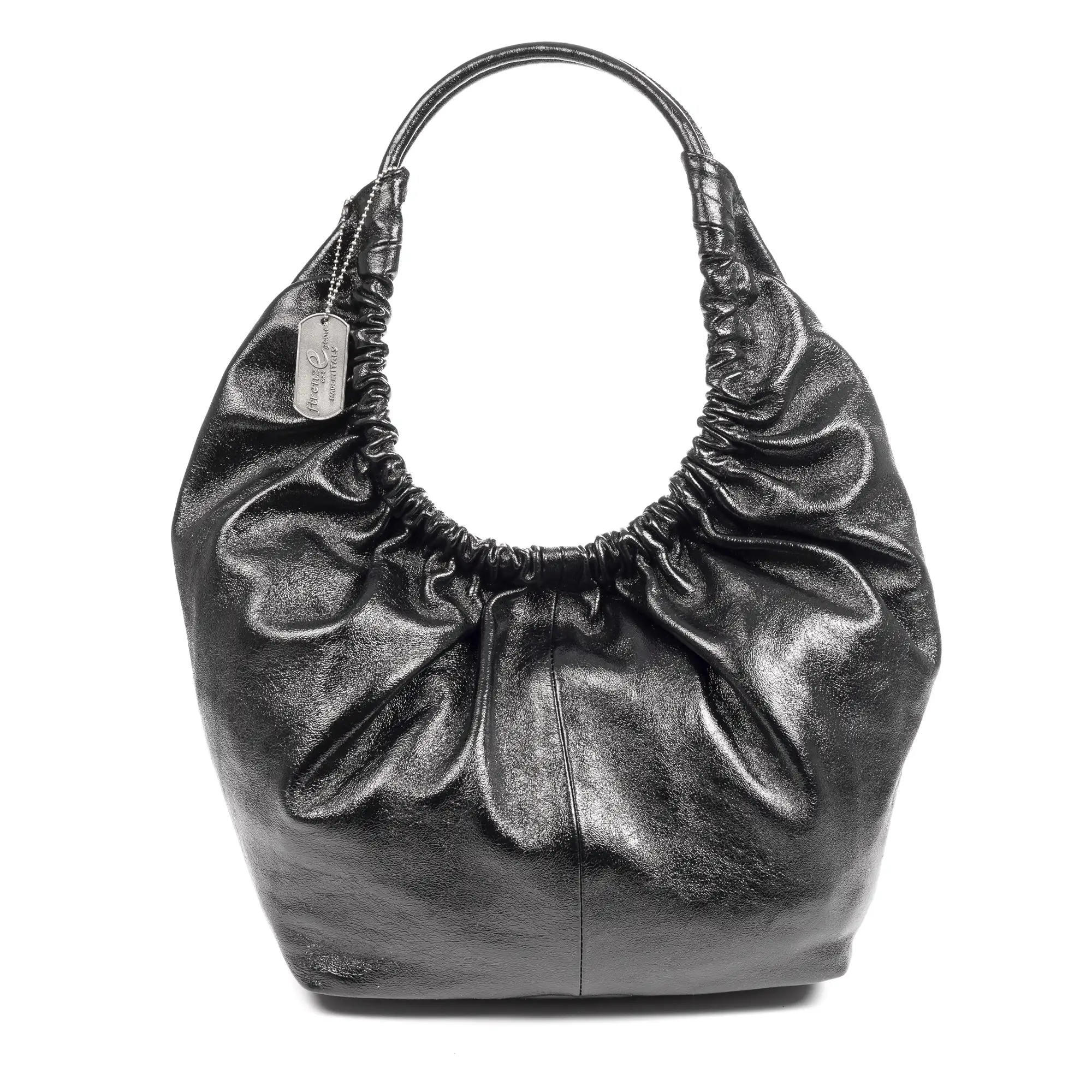 Arzignano bolso de hombro piel auténtica laminada asa grande acolchada