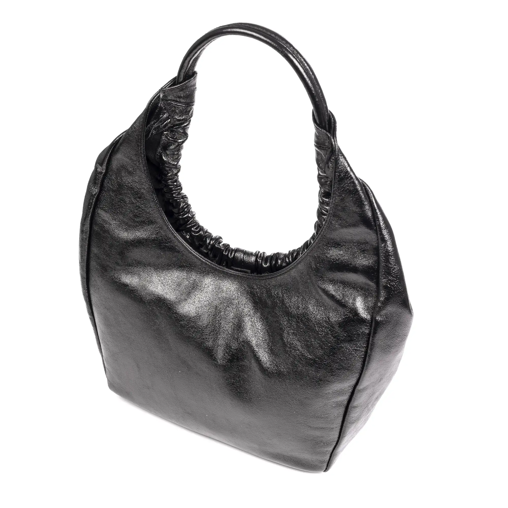 Arzignano bolso de hombro piel auténtica laminada asa grande acolchada