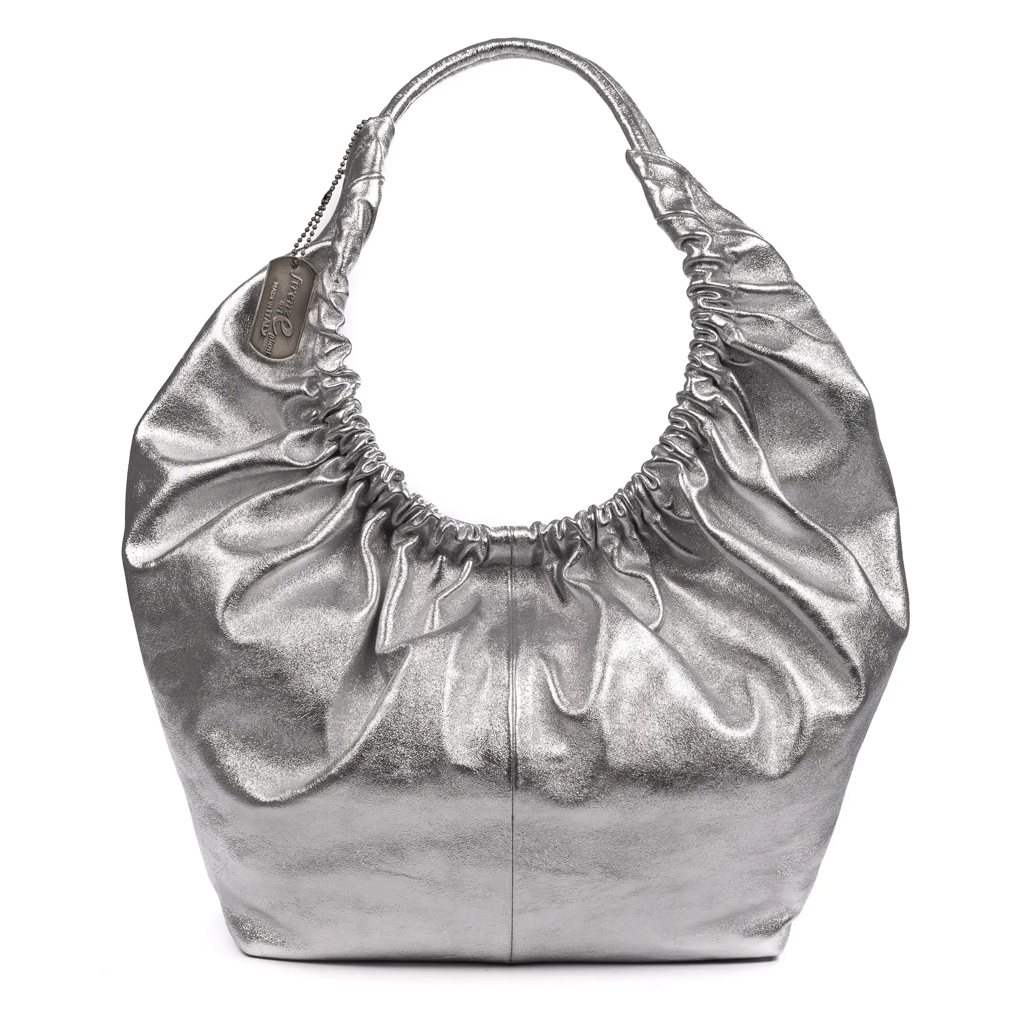 Arzignano bolso de hombro piel auténtica laminada asa grande acolchada