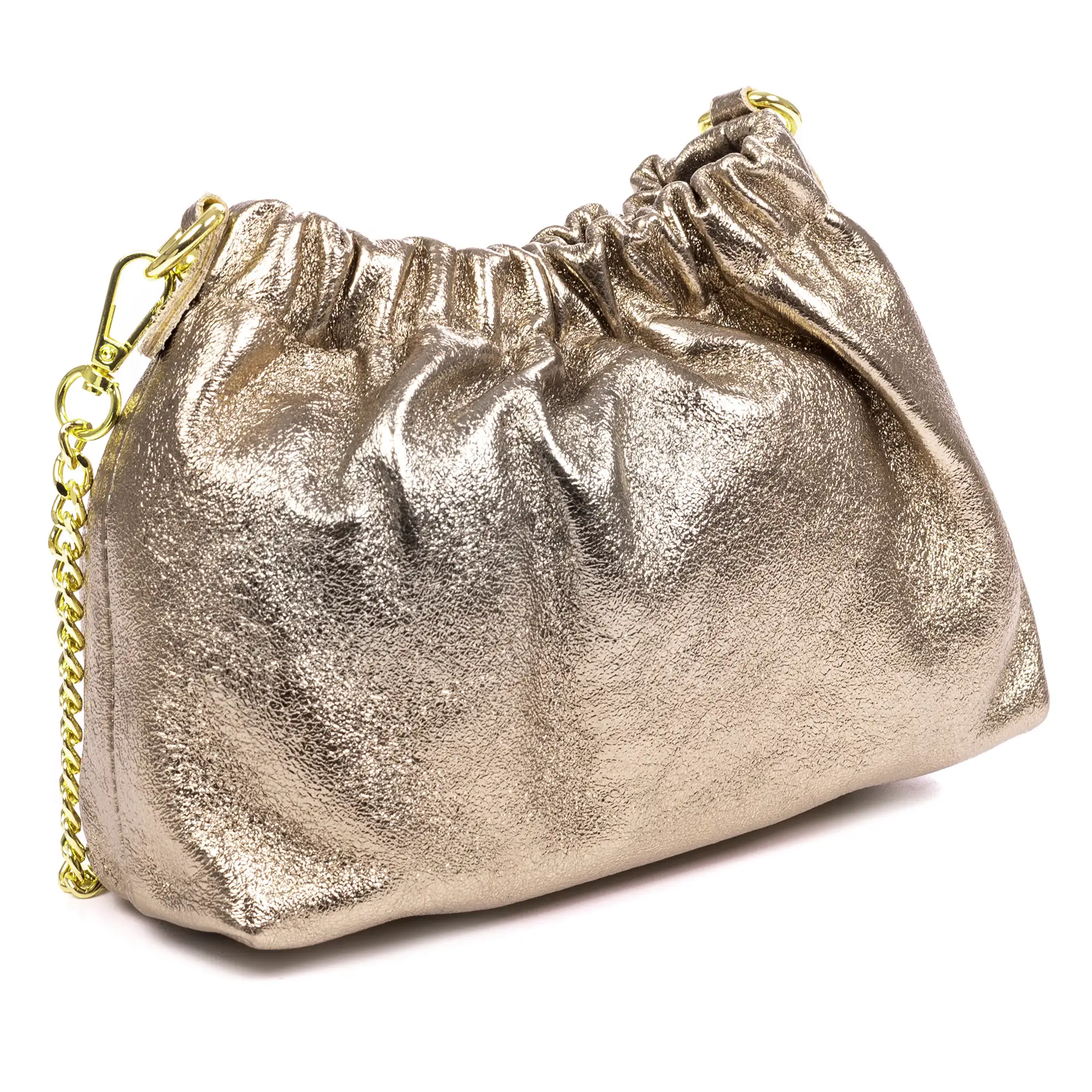 Ascea bolso bandolera piel auténtica laminado con correa metal